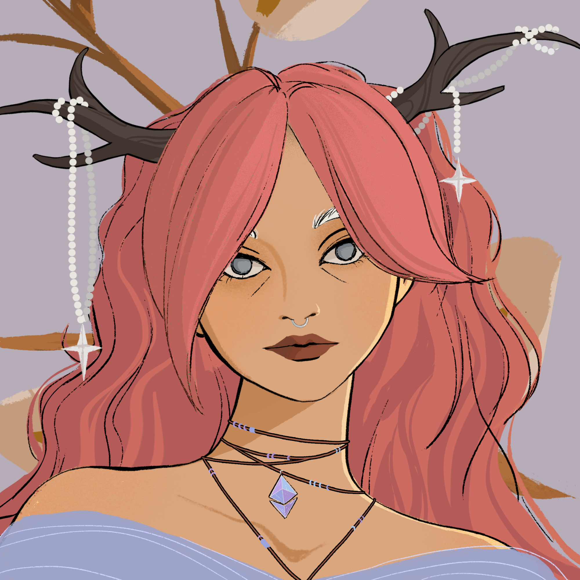 a portrait of Myrtle the wind-swept