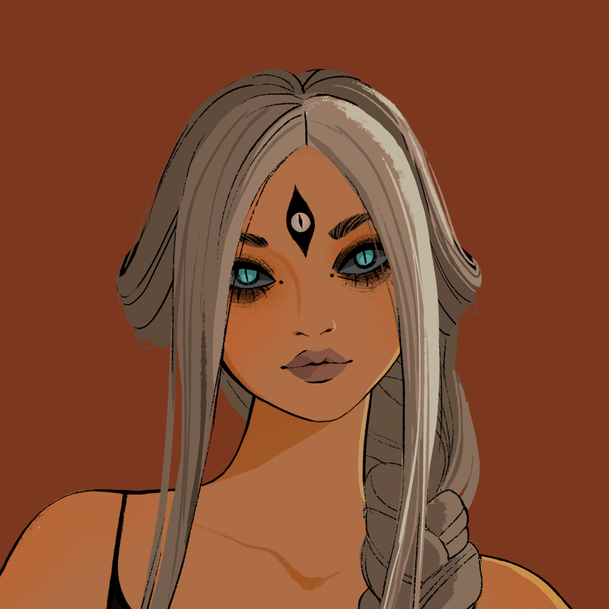 a portrait of Solarflare, the mischievous smoke