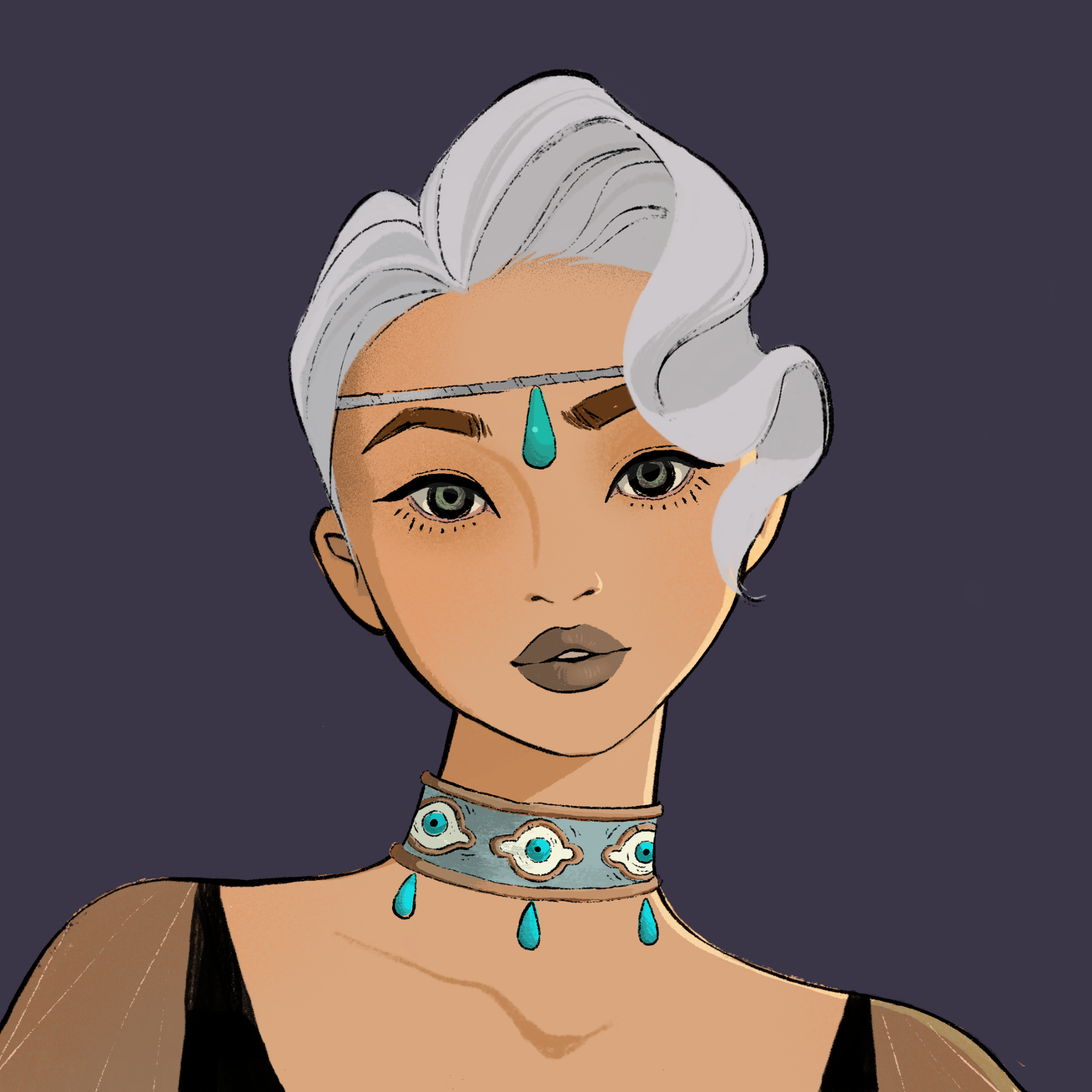 a portrait of Mademoiselle petunia