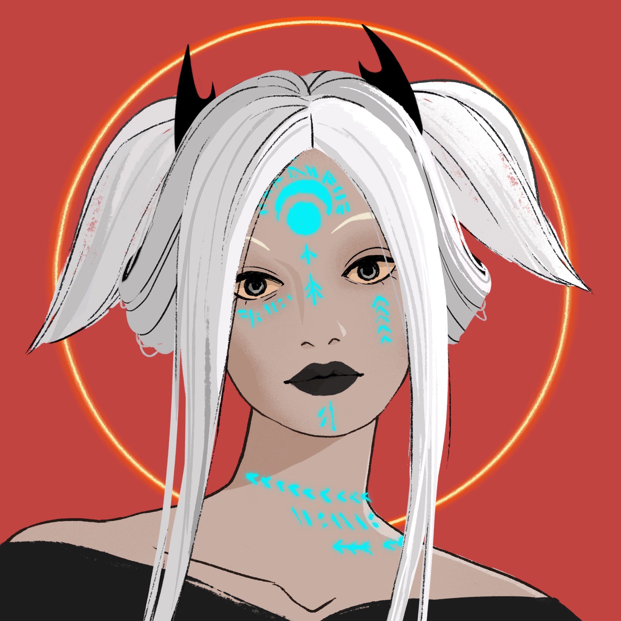 a portrait of Neutrino, the clever symbol