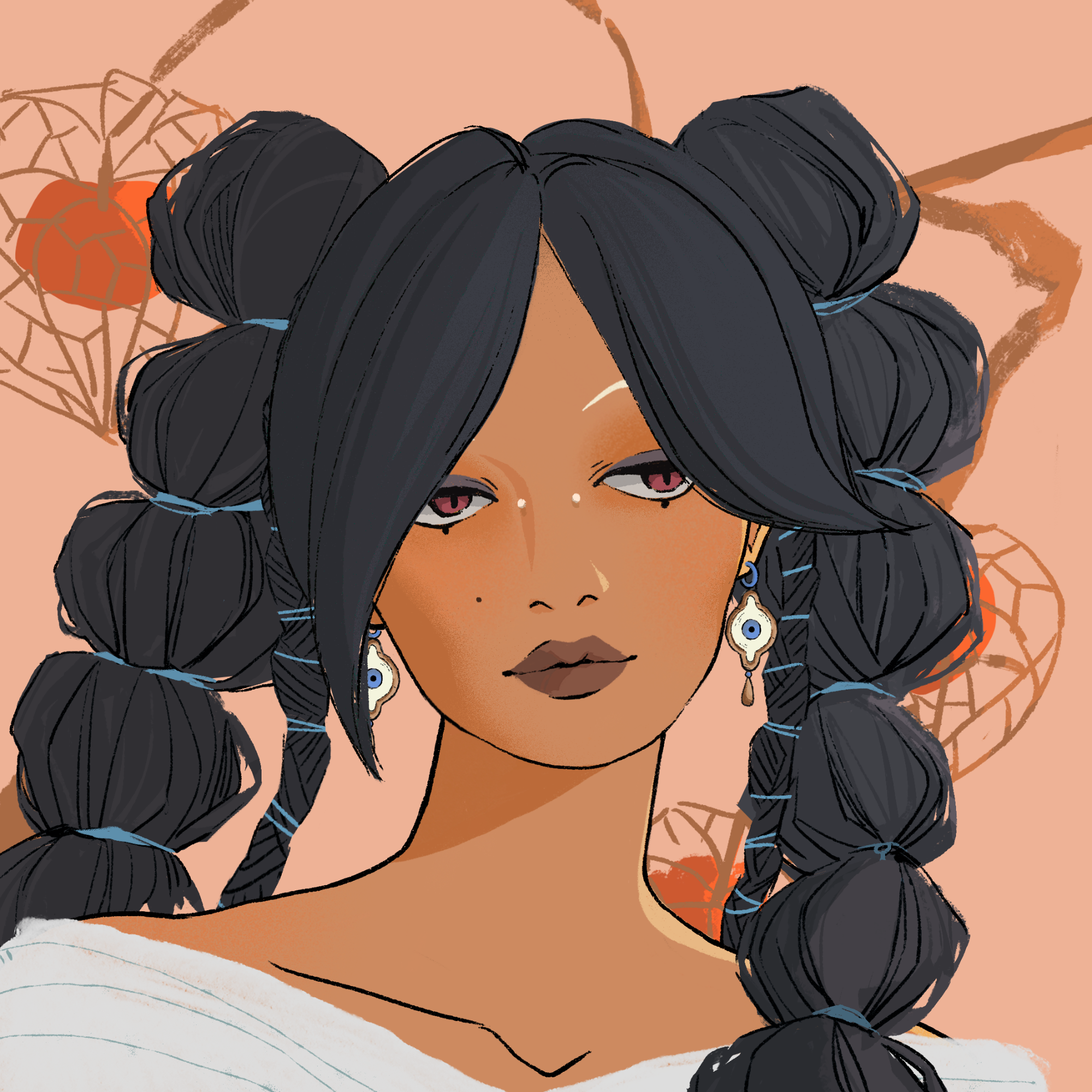 a portrait of Hazel, the indistinct veil