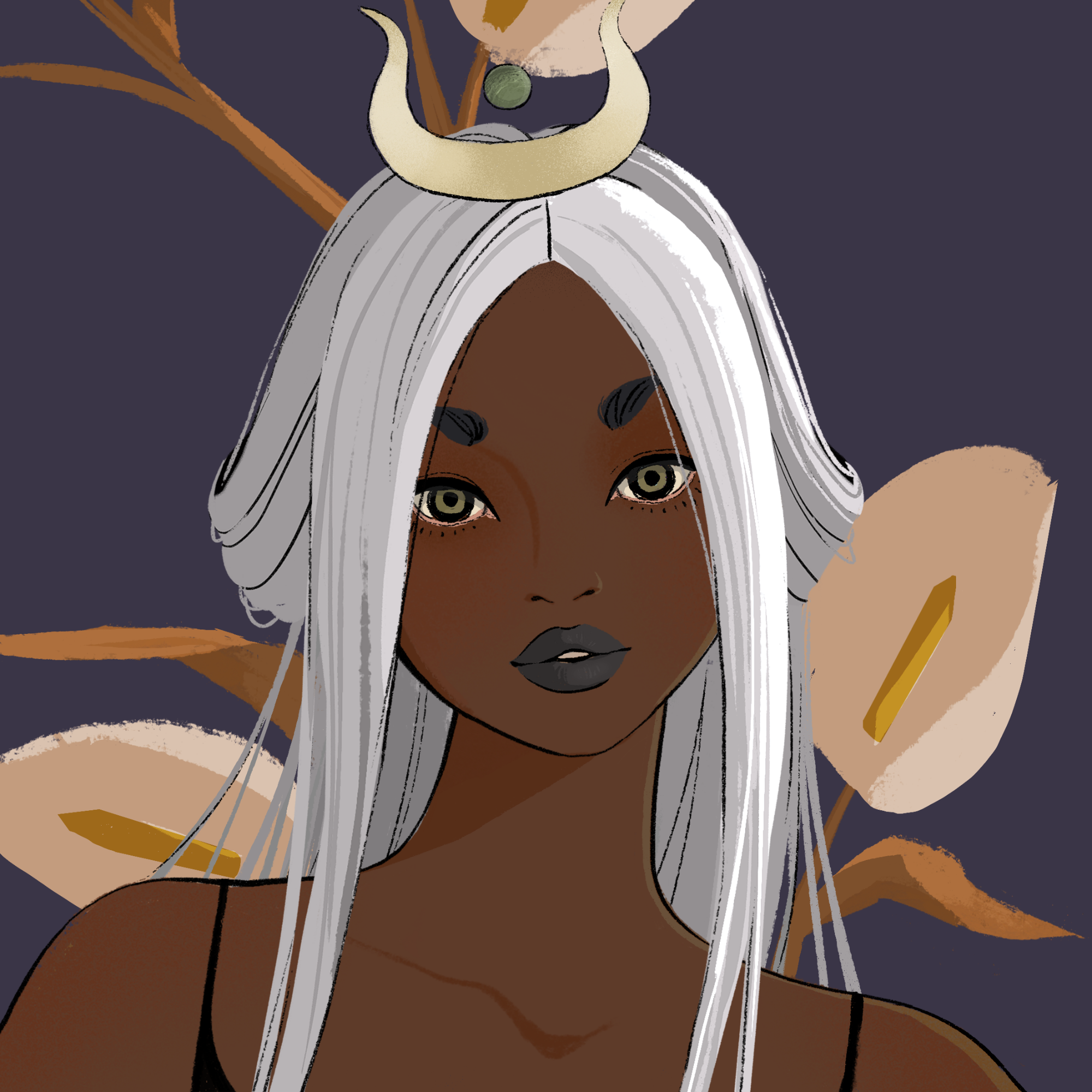 a portrait of Spinel, the elegant stiletto