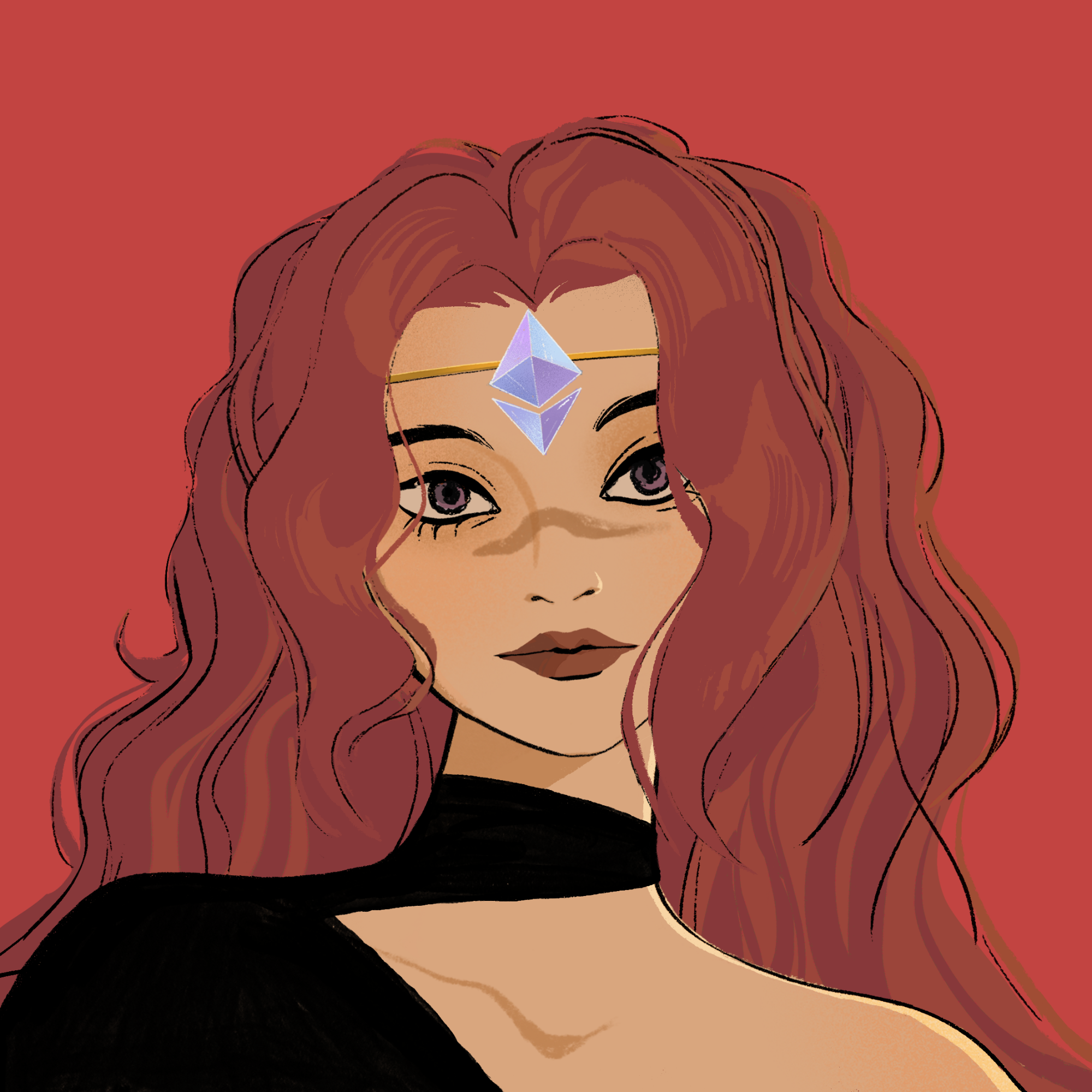 a portrait of Velvet, the glittering celesta