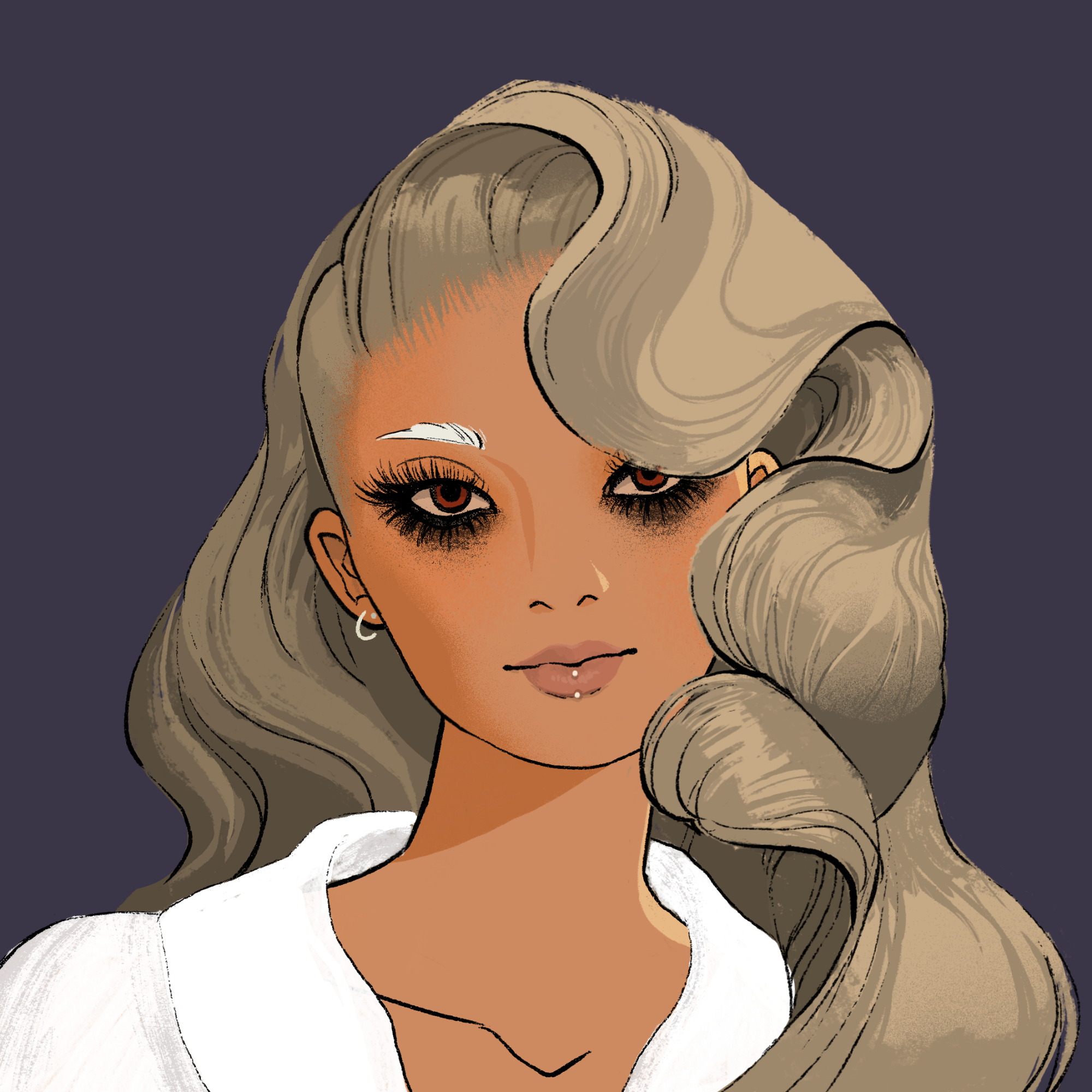 a portrait of Zingana, the grim hourglass