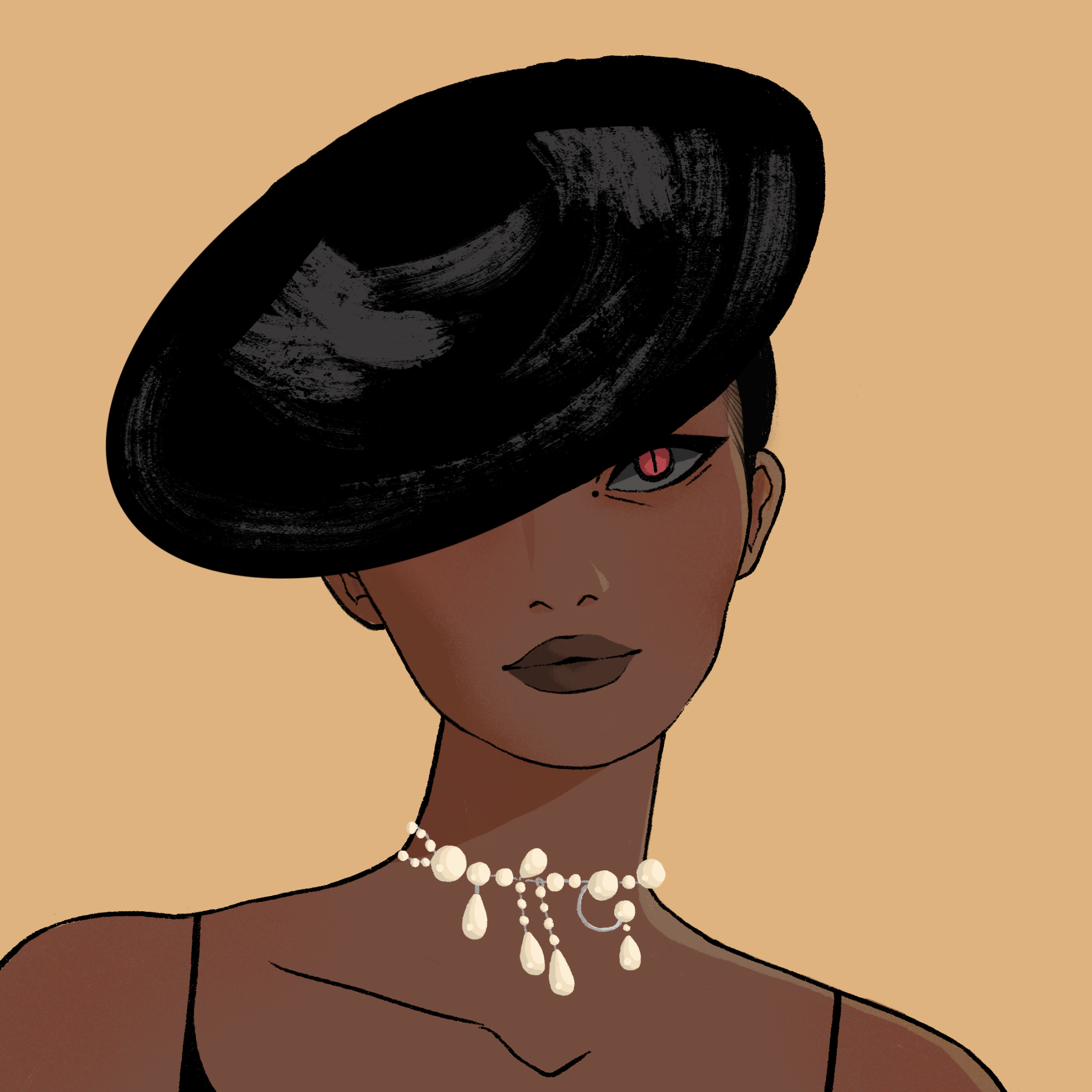 a portrait of Ayan the elegant