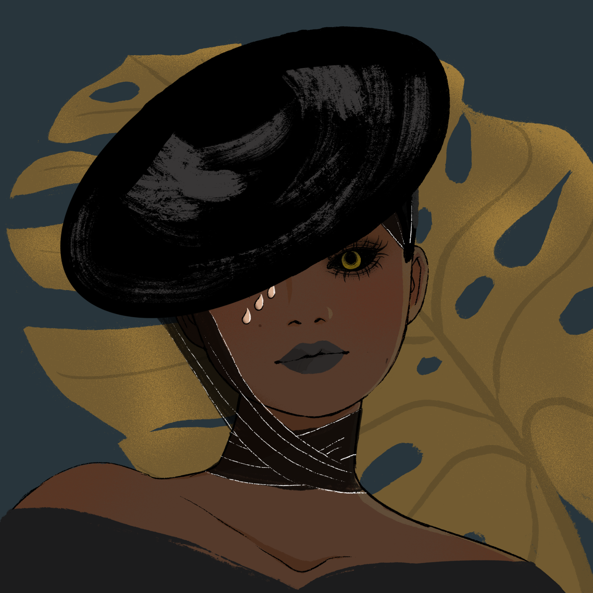 a portrait of Purpleheart, the undone katana