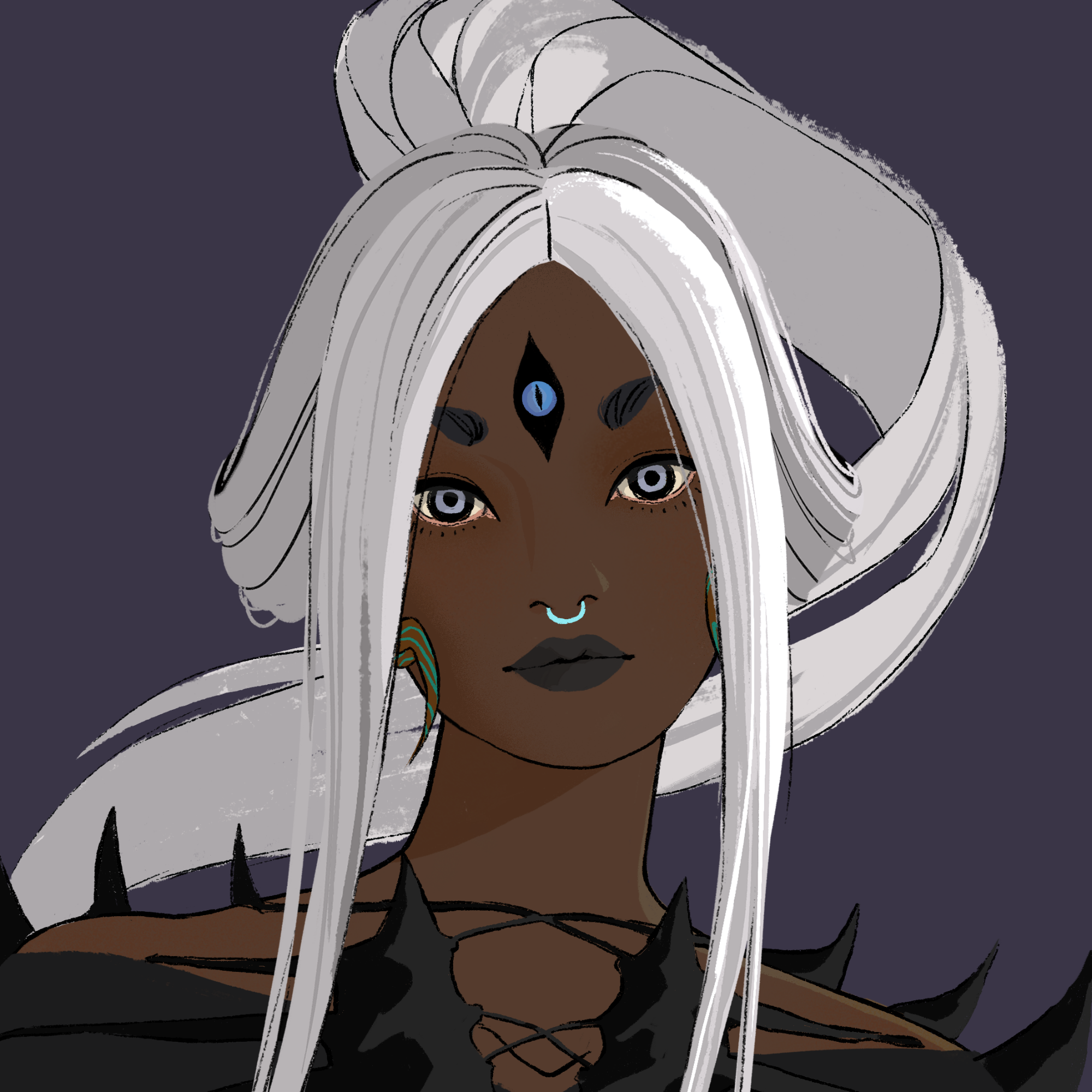 a portrait of Zimina, the wrathful bludgeon