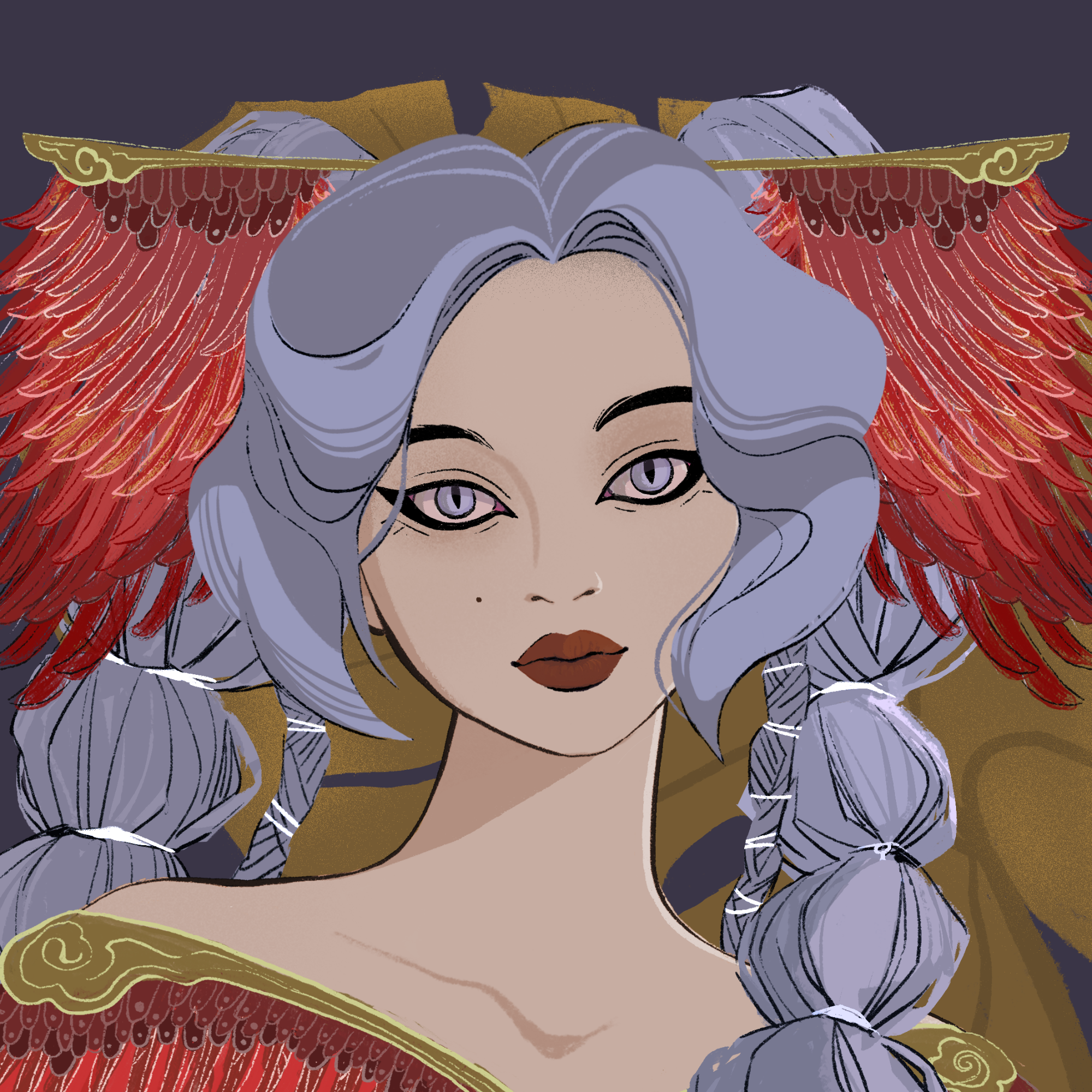 a portrait of Crepe, the magenta macaron