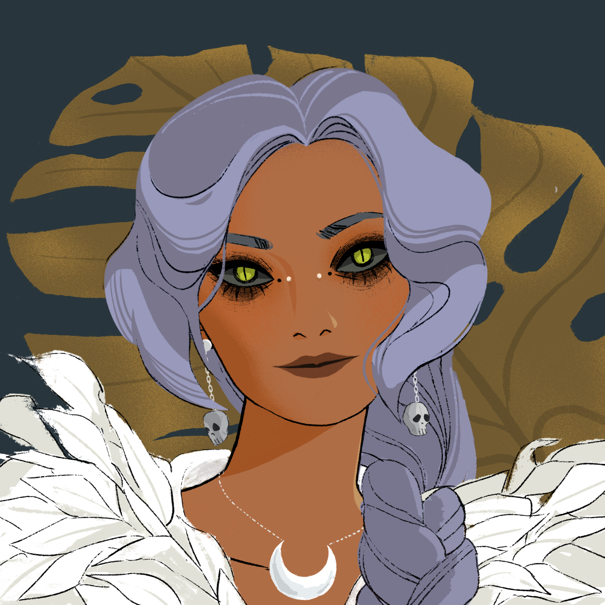 a portrait of Hemlock the grim