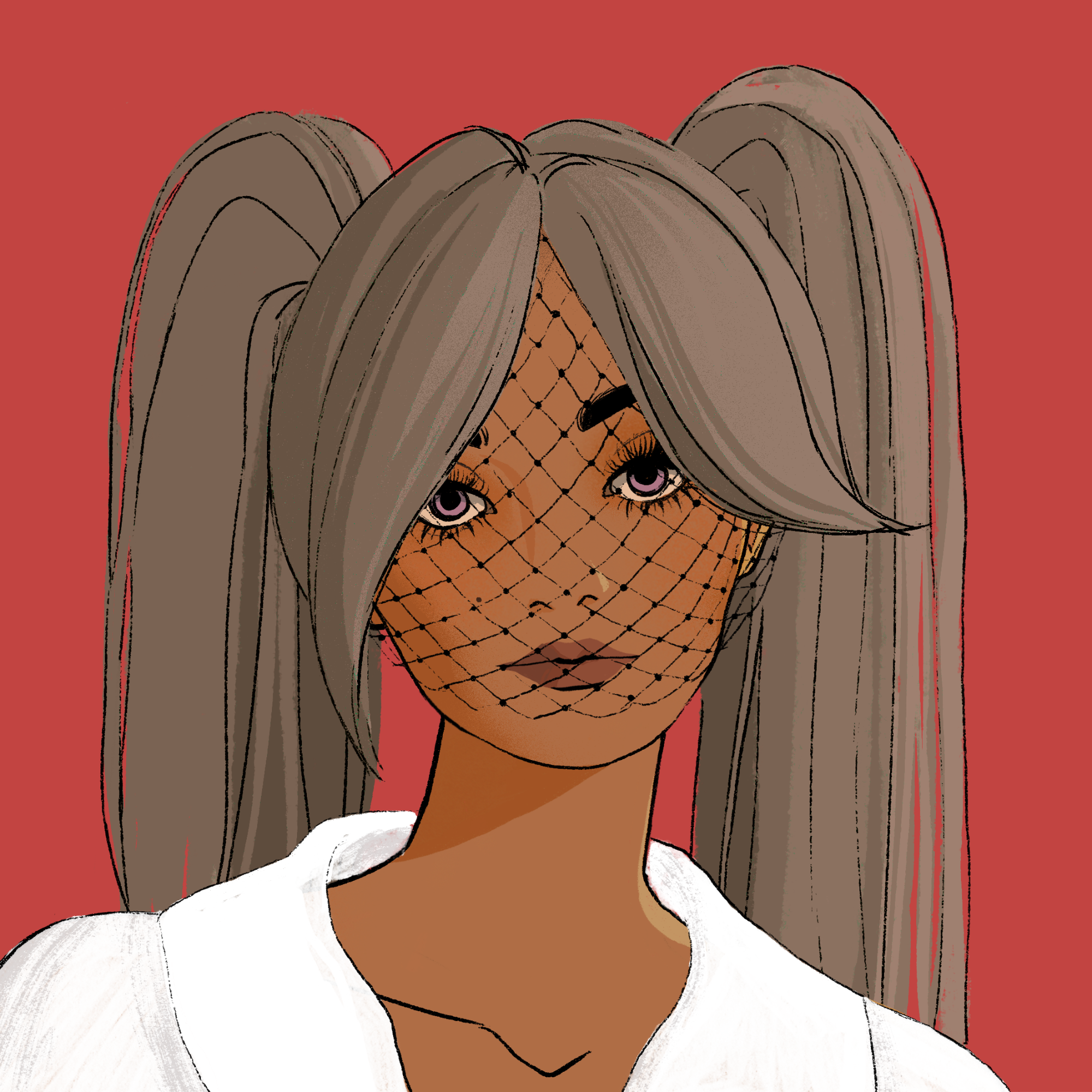 a portrait of Astatine, the shadowed plague