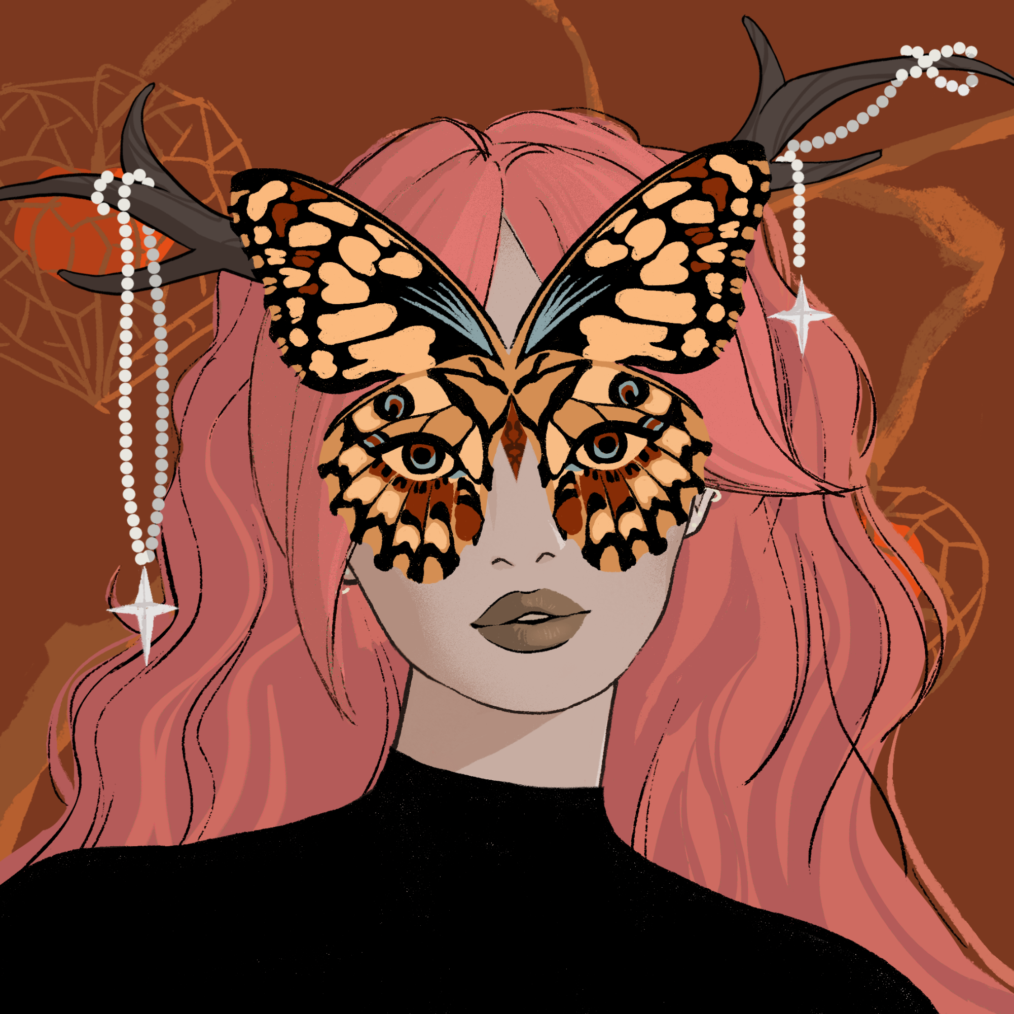 a portrait of Enokitake of the woods