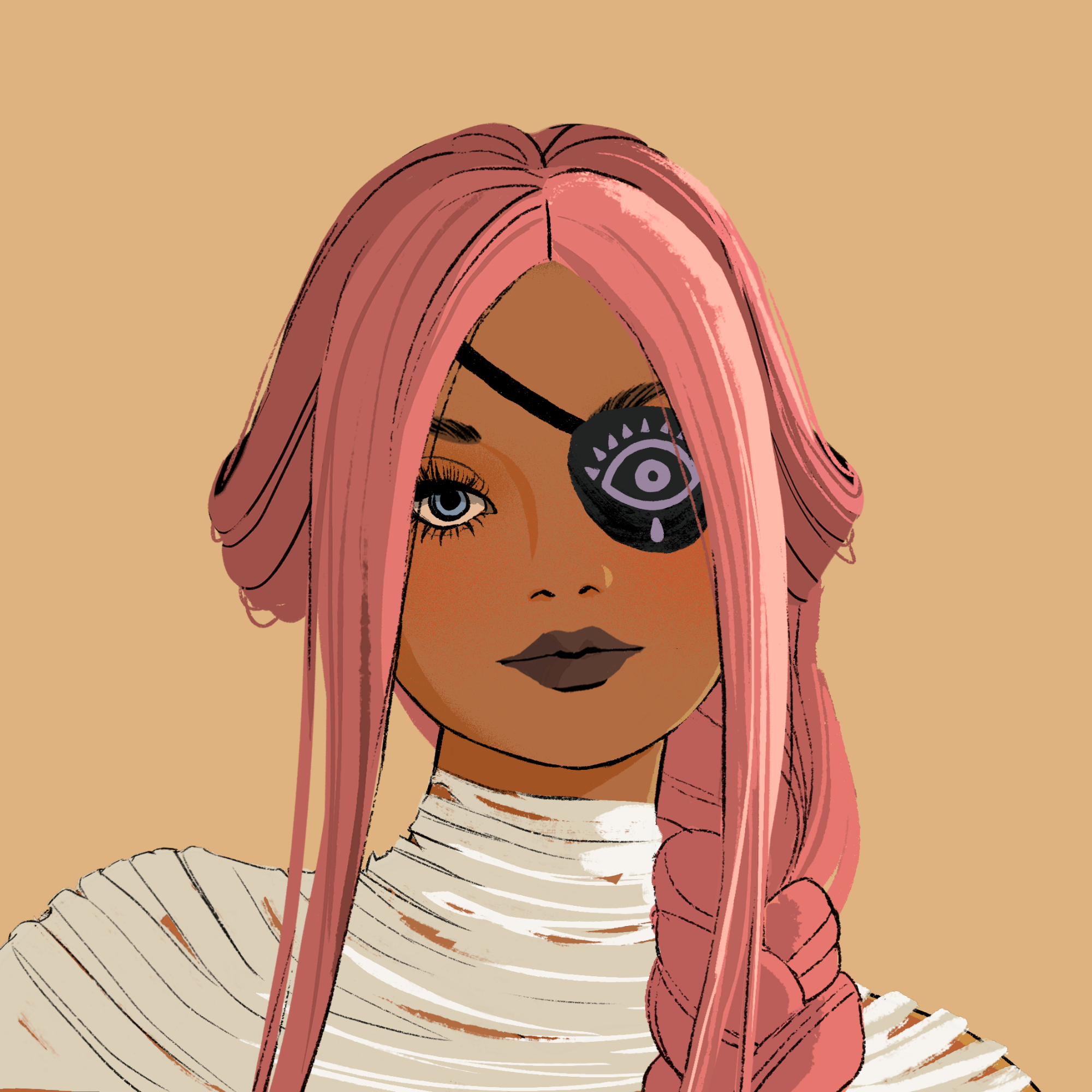 a portrait of Sibyl driftwood