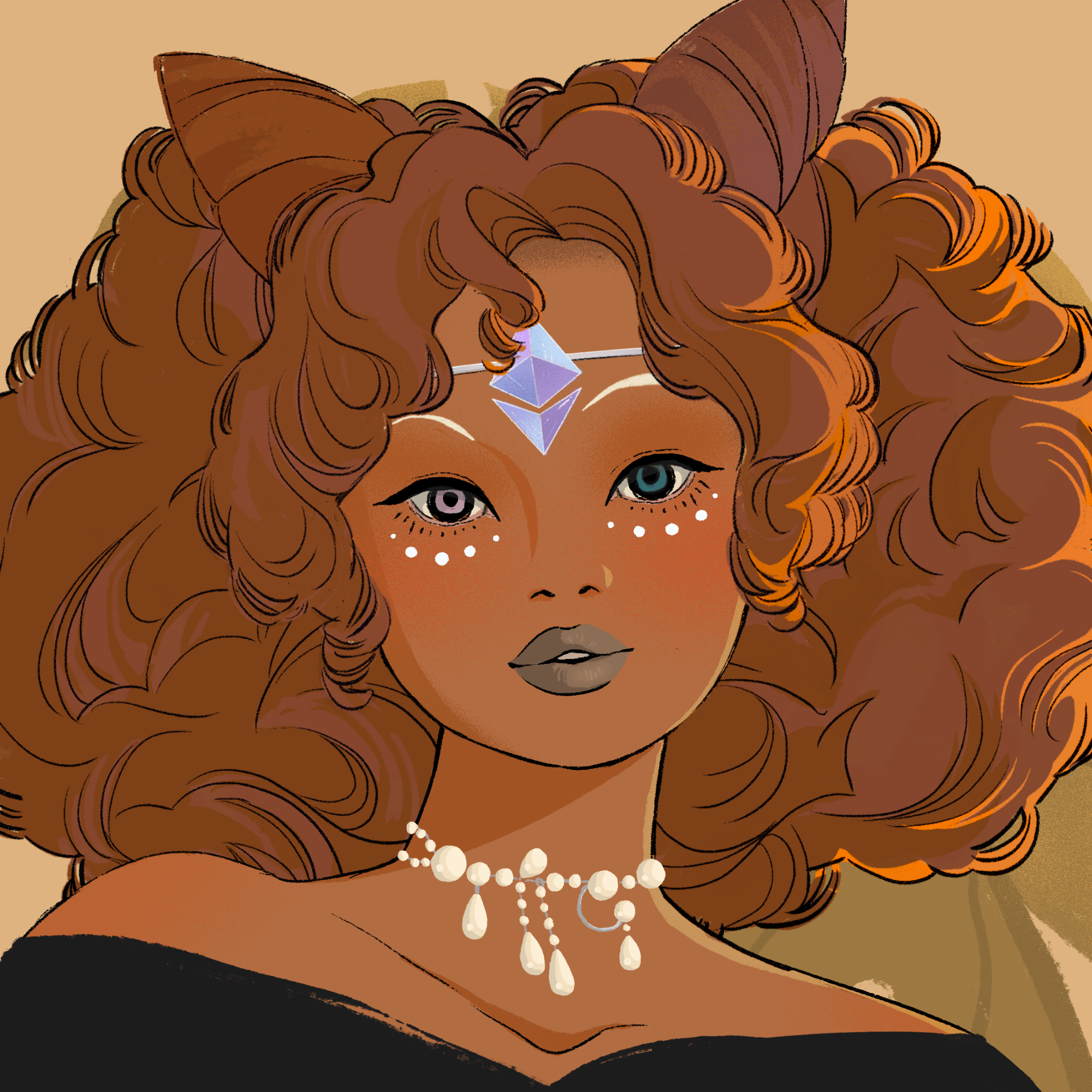 a portrait of Taffeta, the tinselled glove