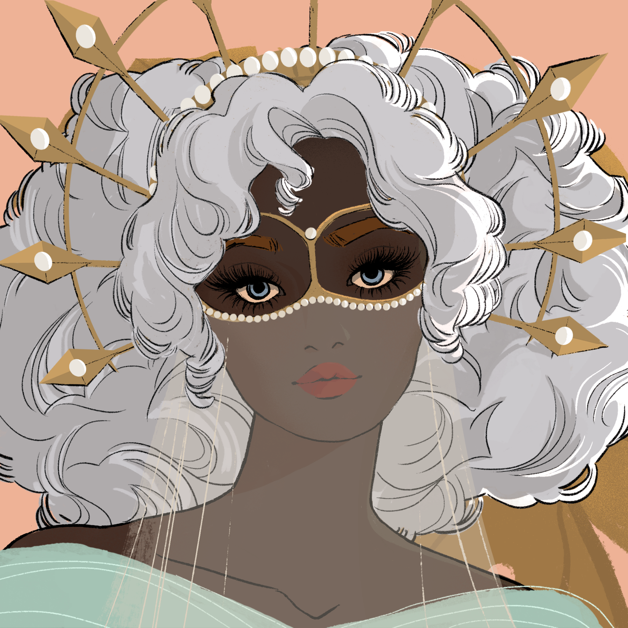 a portrait of Bergamot, the tinselled mirror