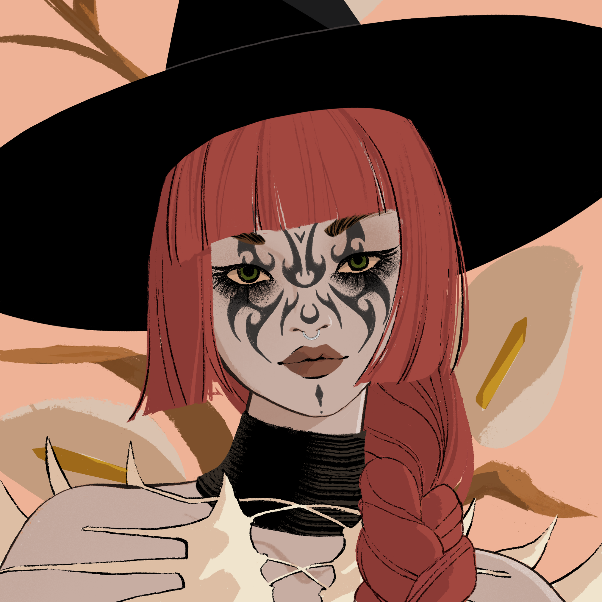 a portrait of Muria, the flaming firecracker