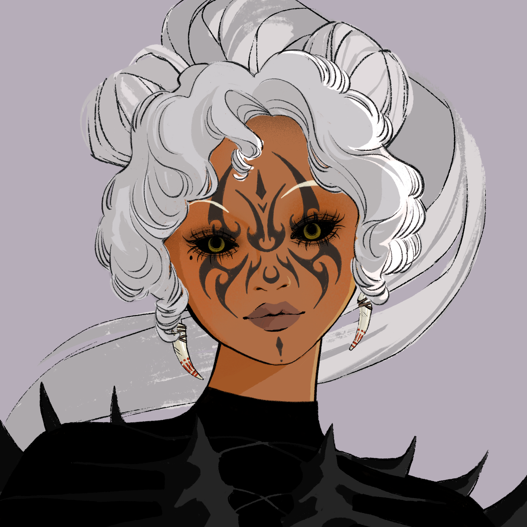 a portrait of Asacha, the motley icicle