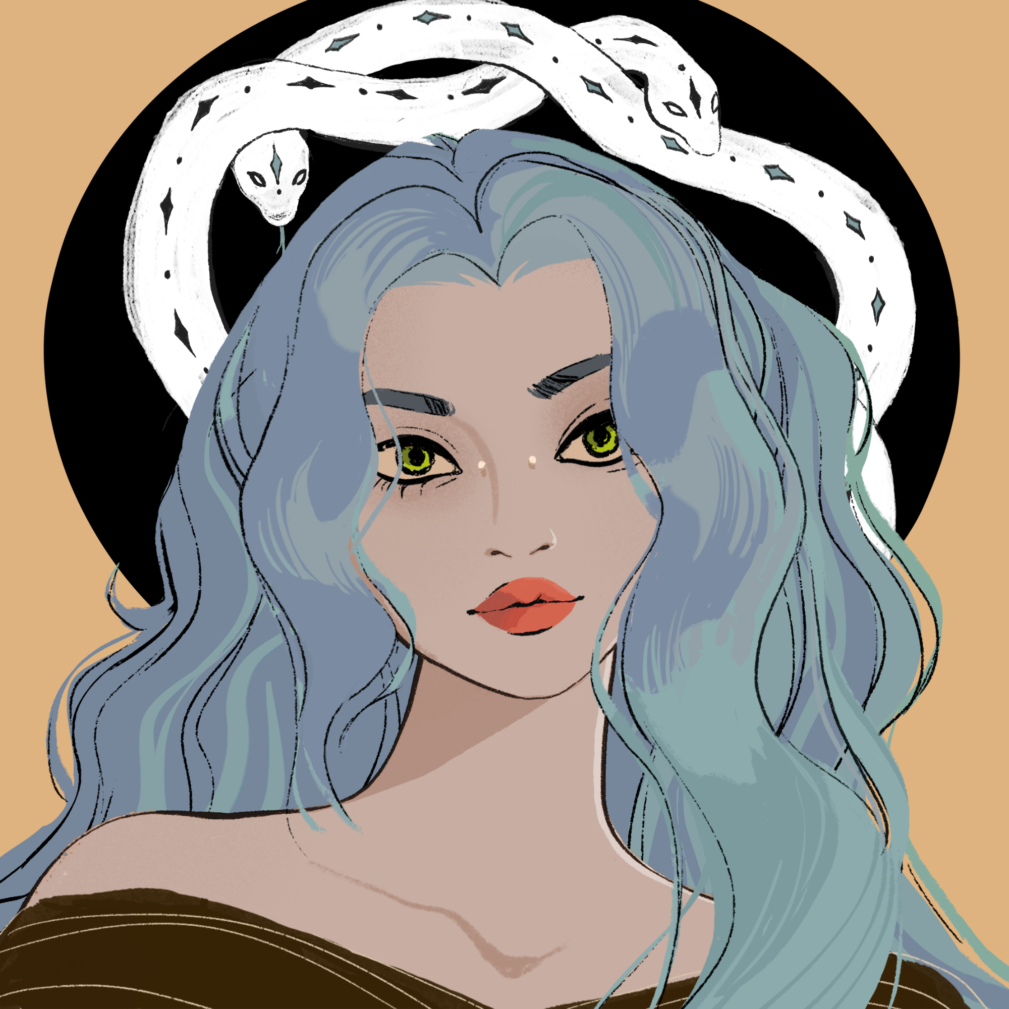 a portrait of Cilantro, the vermilion muffin