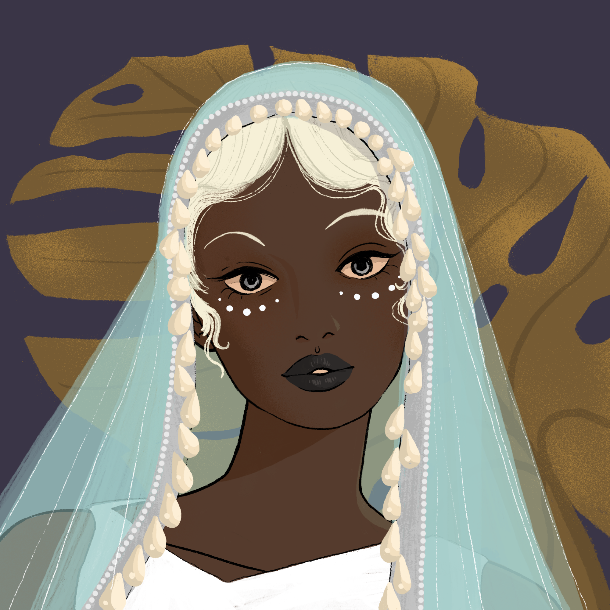 a portrait of Tanzanite, the glittering powder