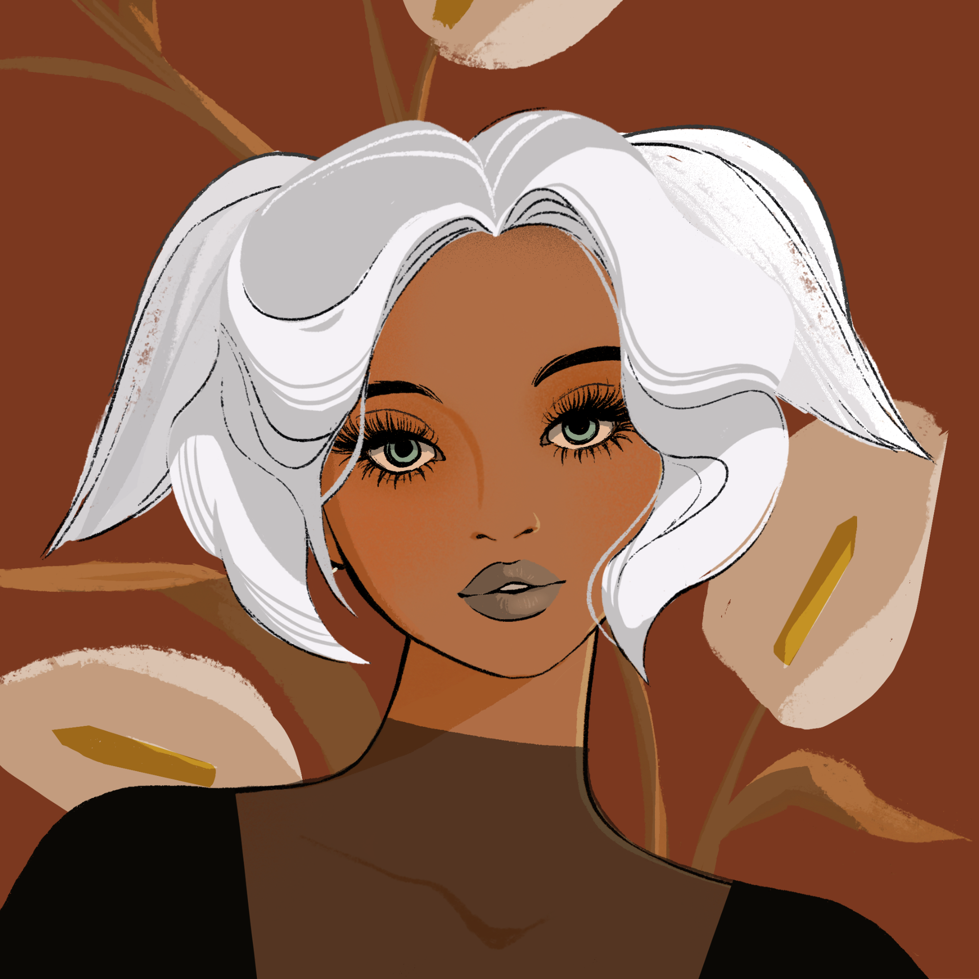 a portrait of Cabbage, the beige leaf