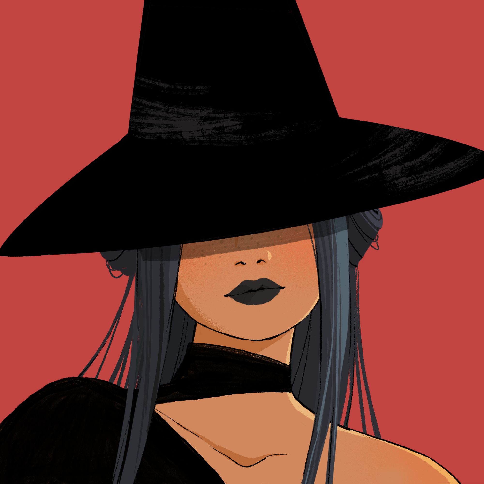 a portrait of Astatine, the indigo vault