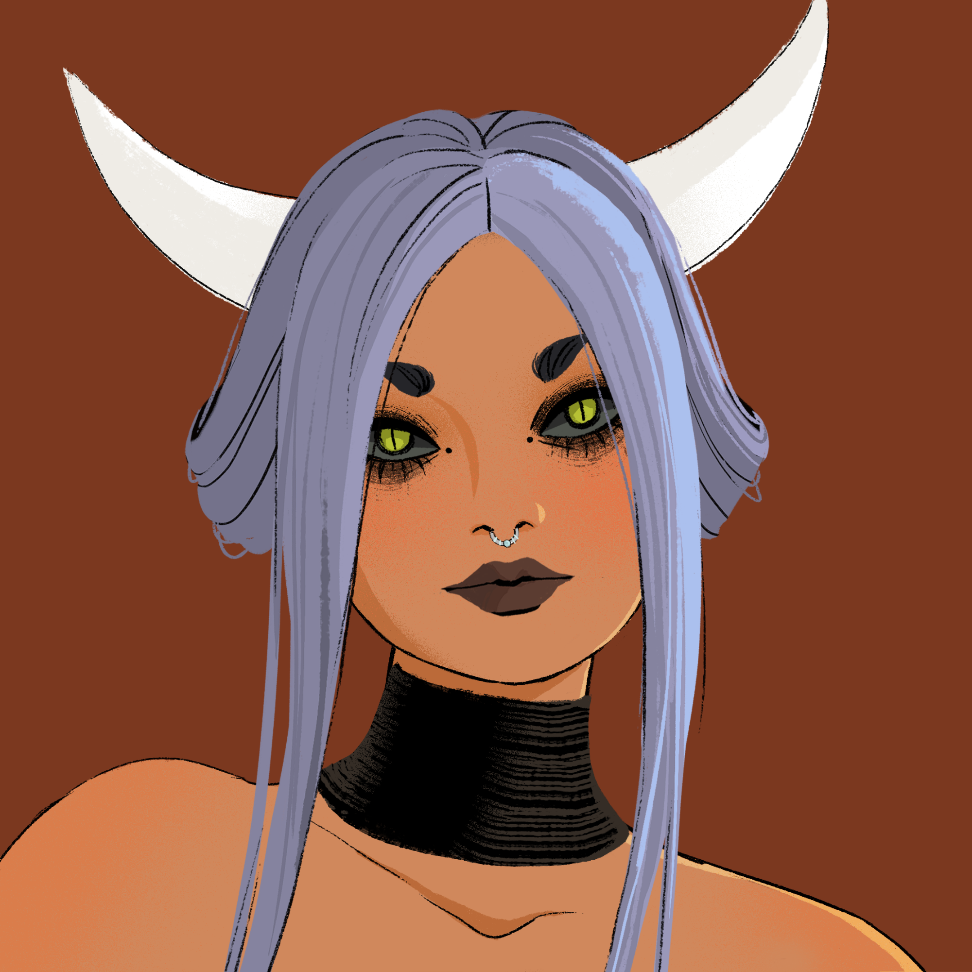 a portrait of Sinarka, the blithe inferno