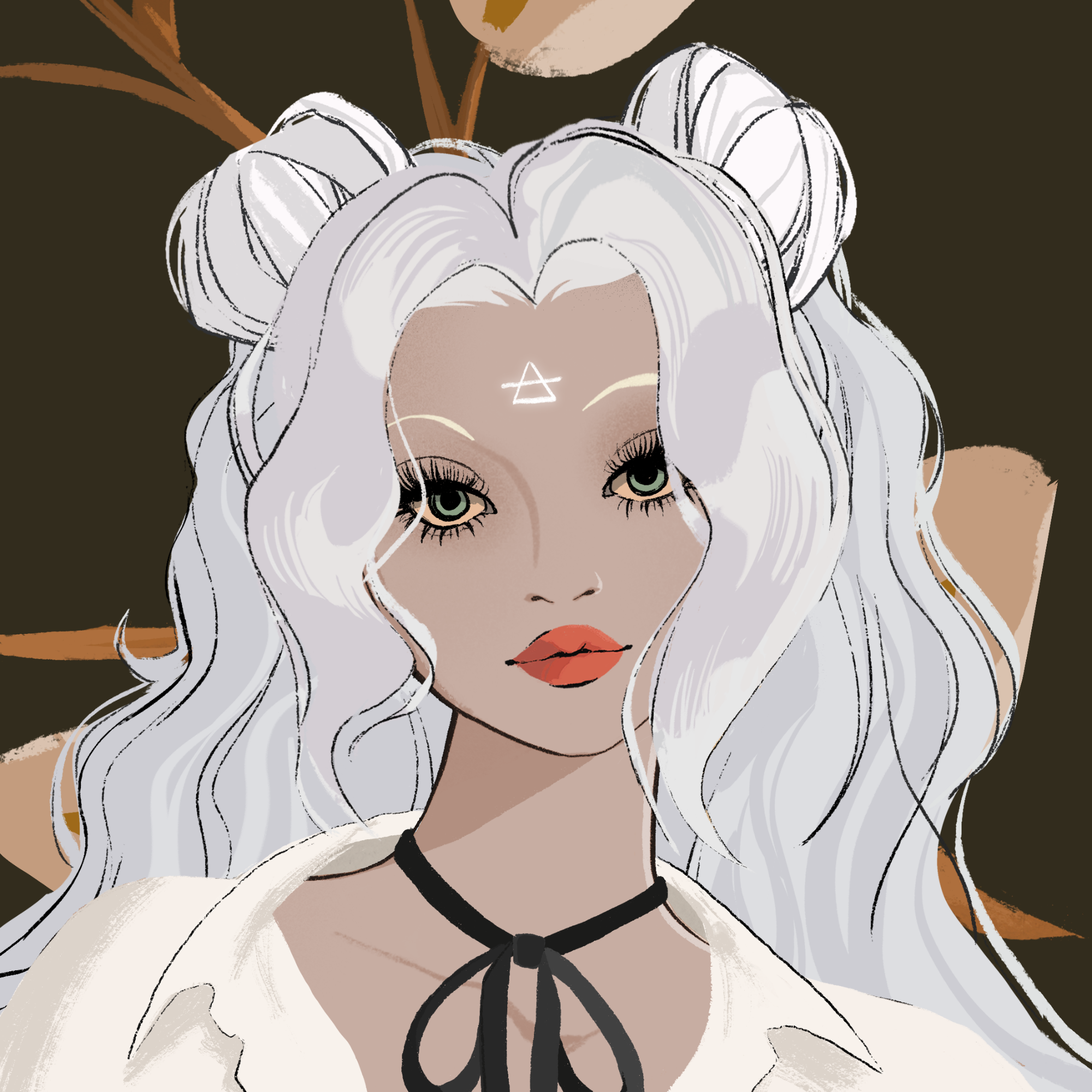 a portrait of Crone gingham