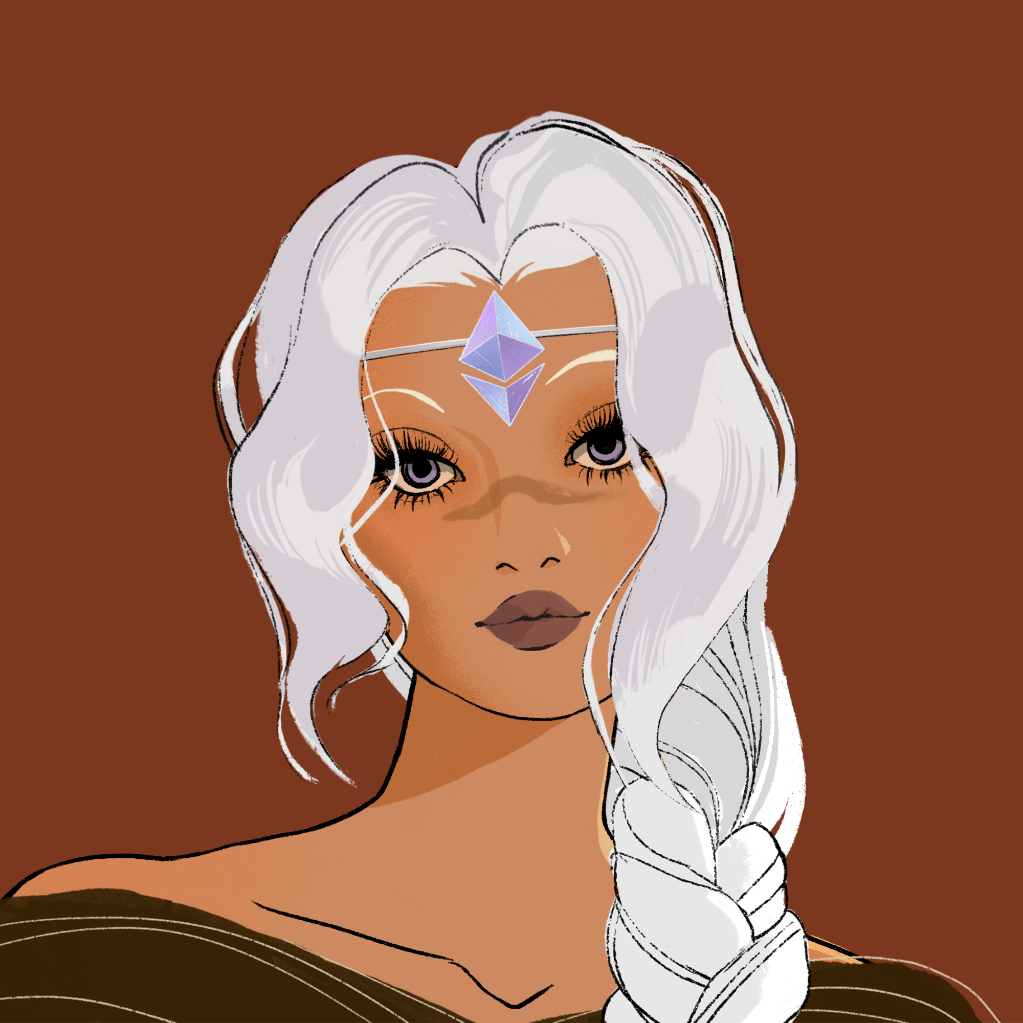 a portrait of Calone, the magenta flounce