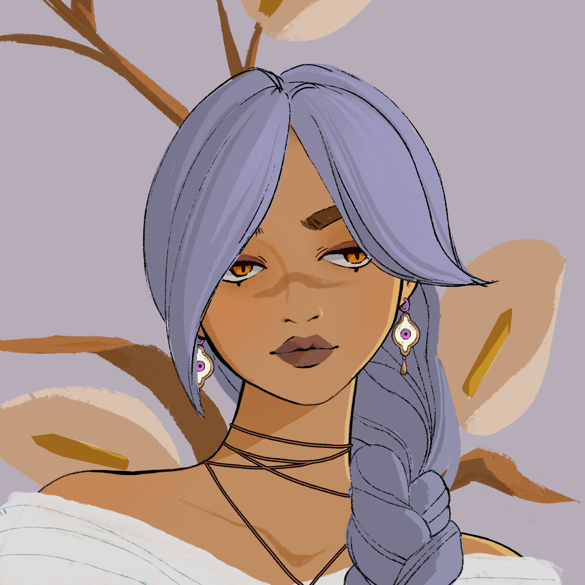 a portrait of Apricot the atmospheric