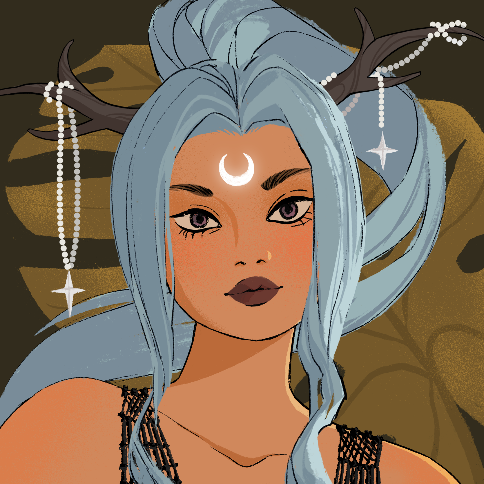 a portrait of Jasmine, the variegated sickle