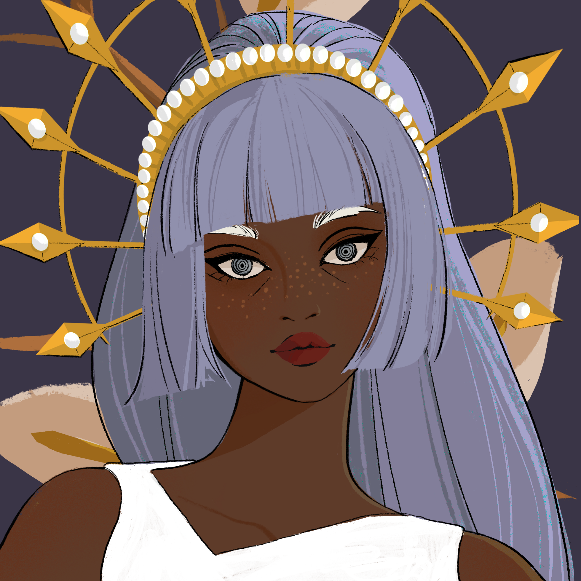 a portrait of Calone, the magenta throne