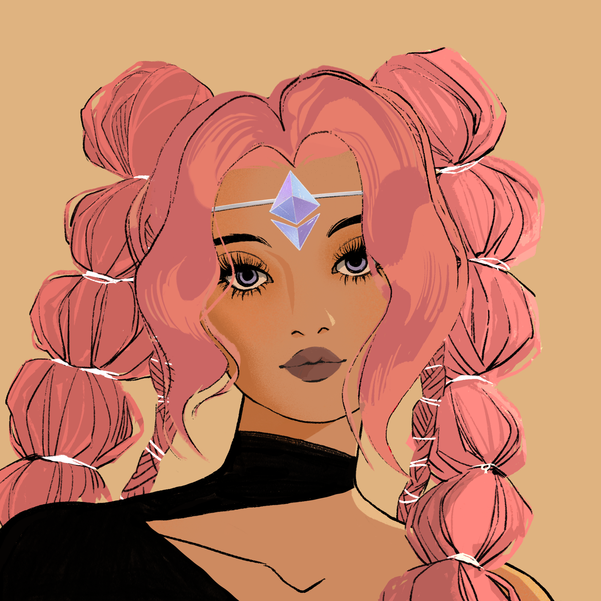 a portrait of Velvet the entrancing