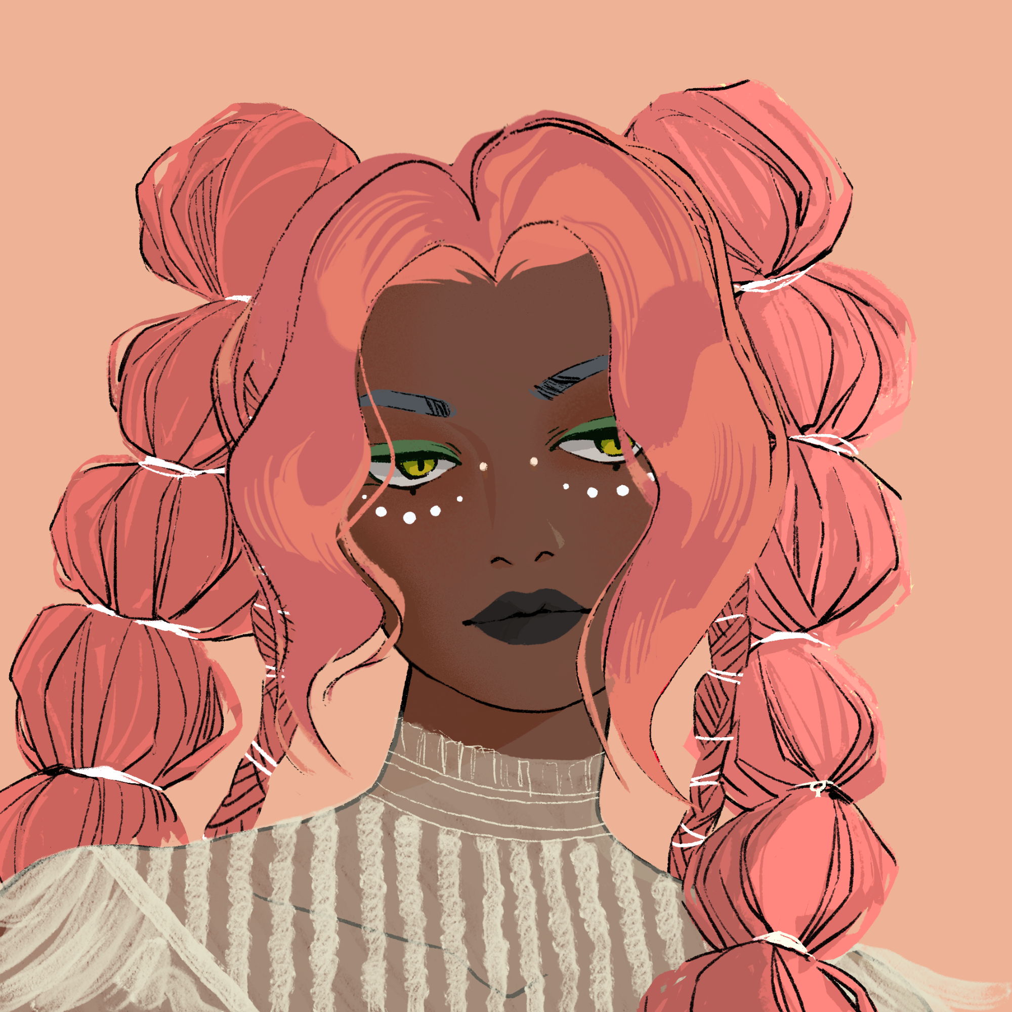 a portrait of Satin, the high profile mantle
