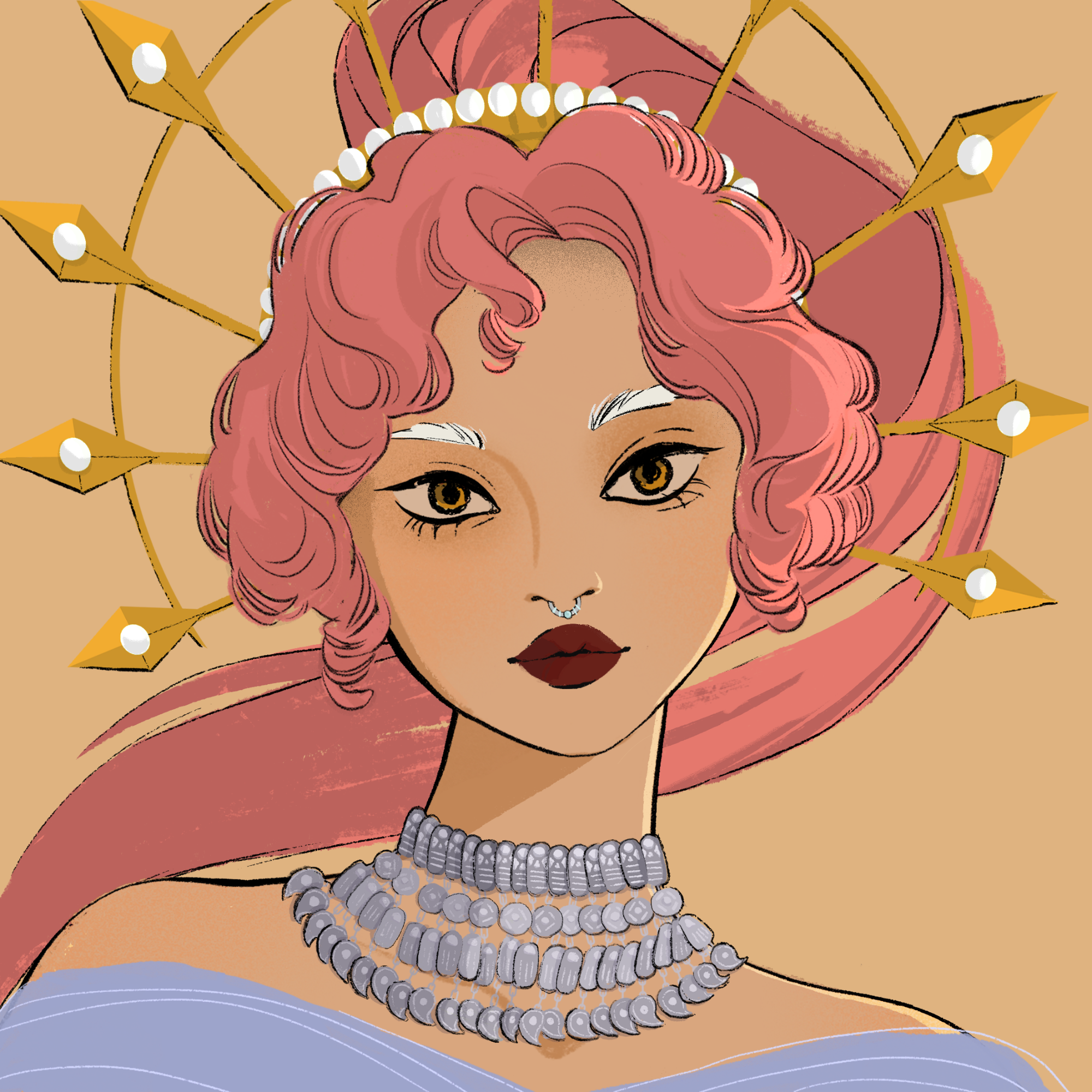 a portrait of Lavender, the elegant horn