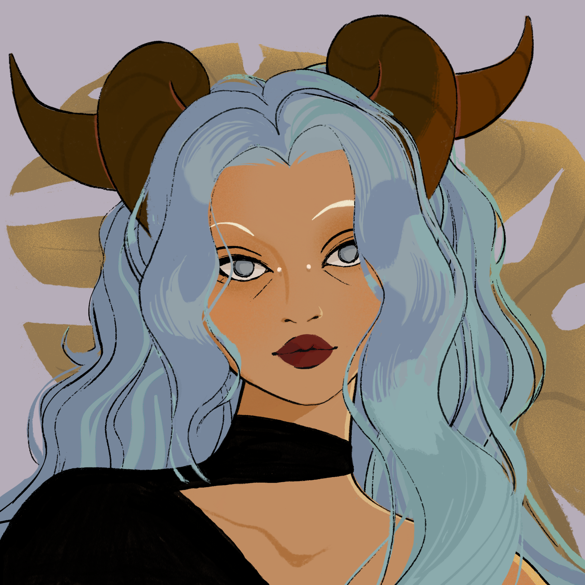 a portrait of Opala the smoking