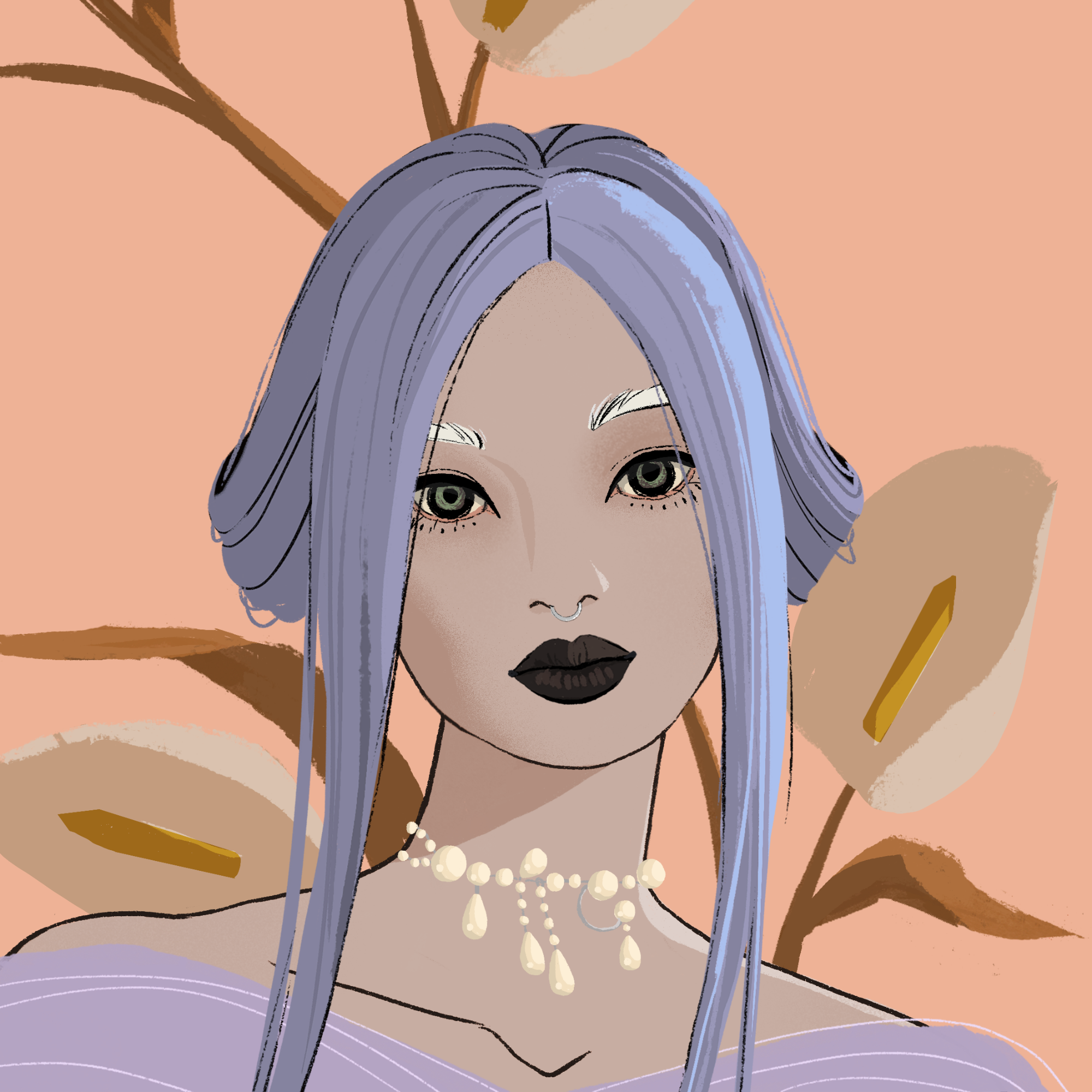 a portrait of Patchouli, the golden vanity