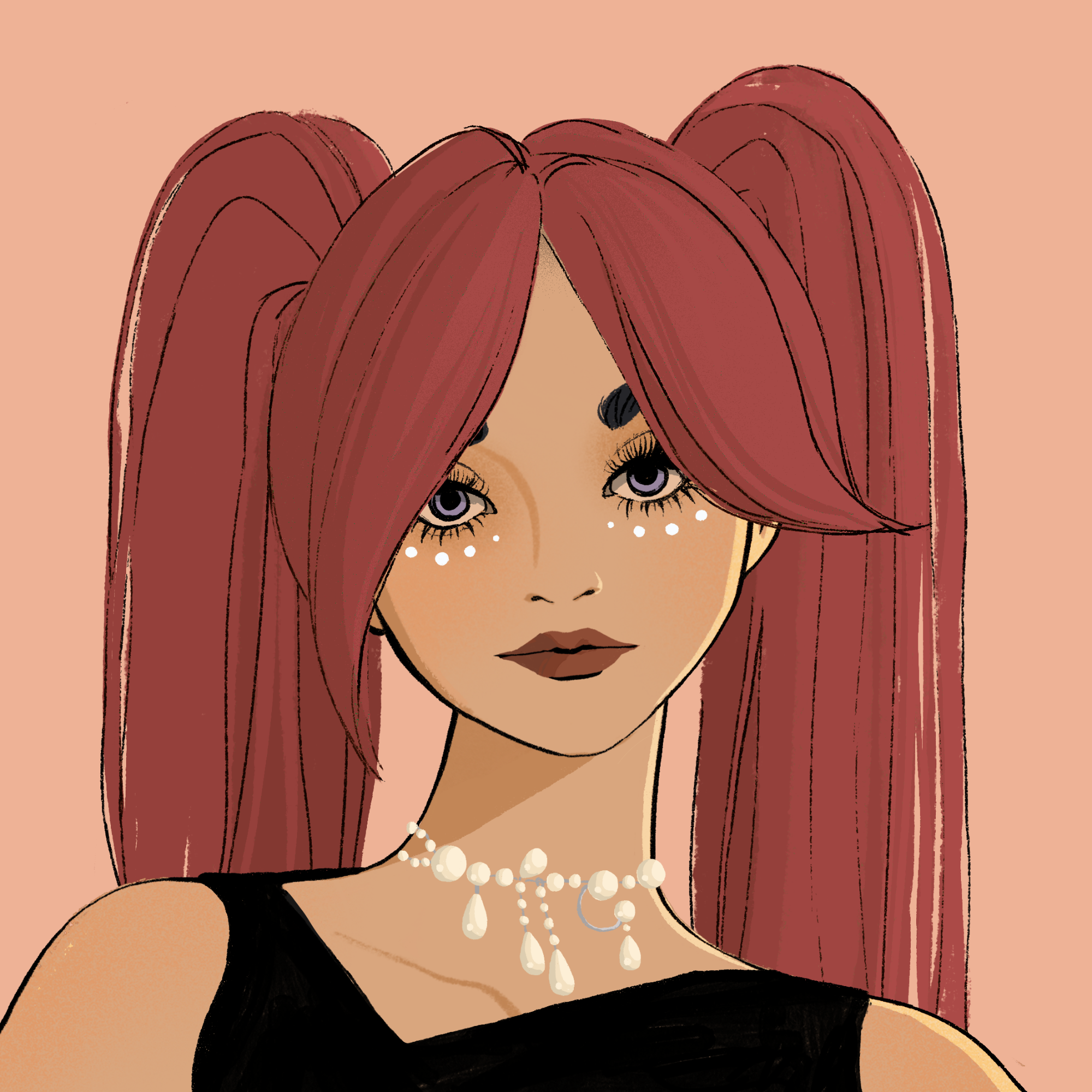 a portrait of Elegy, the golden locket