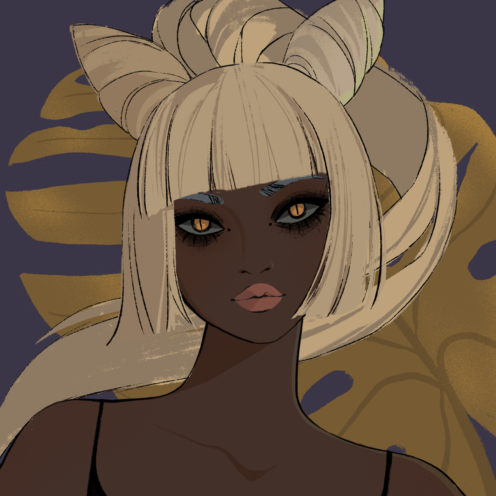 a portrait of Papaya glass