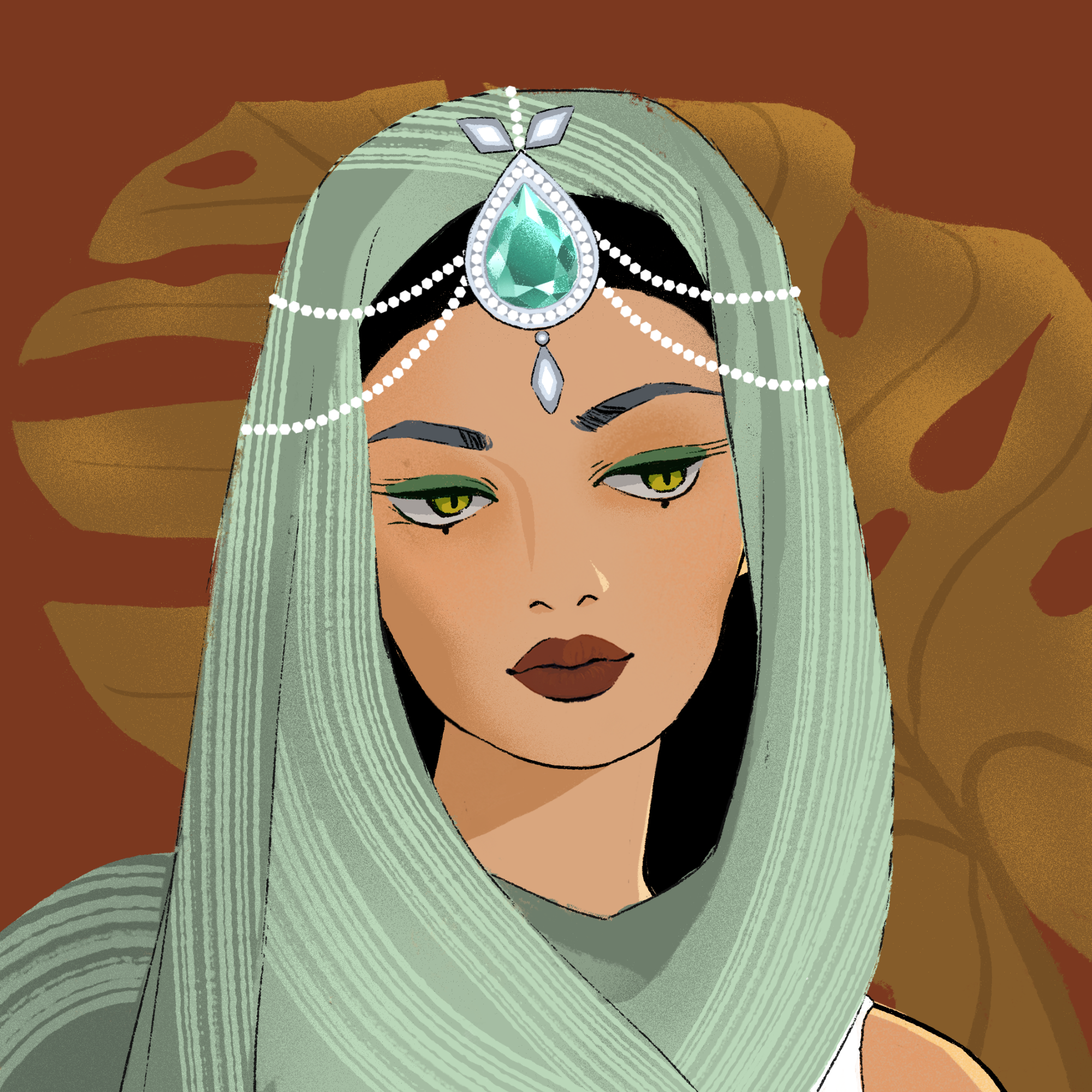 a portrait of Lady stole