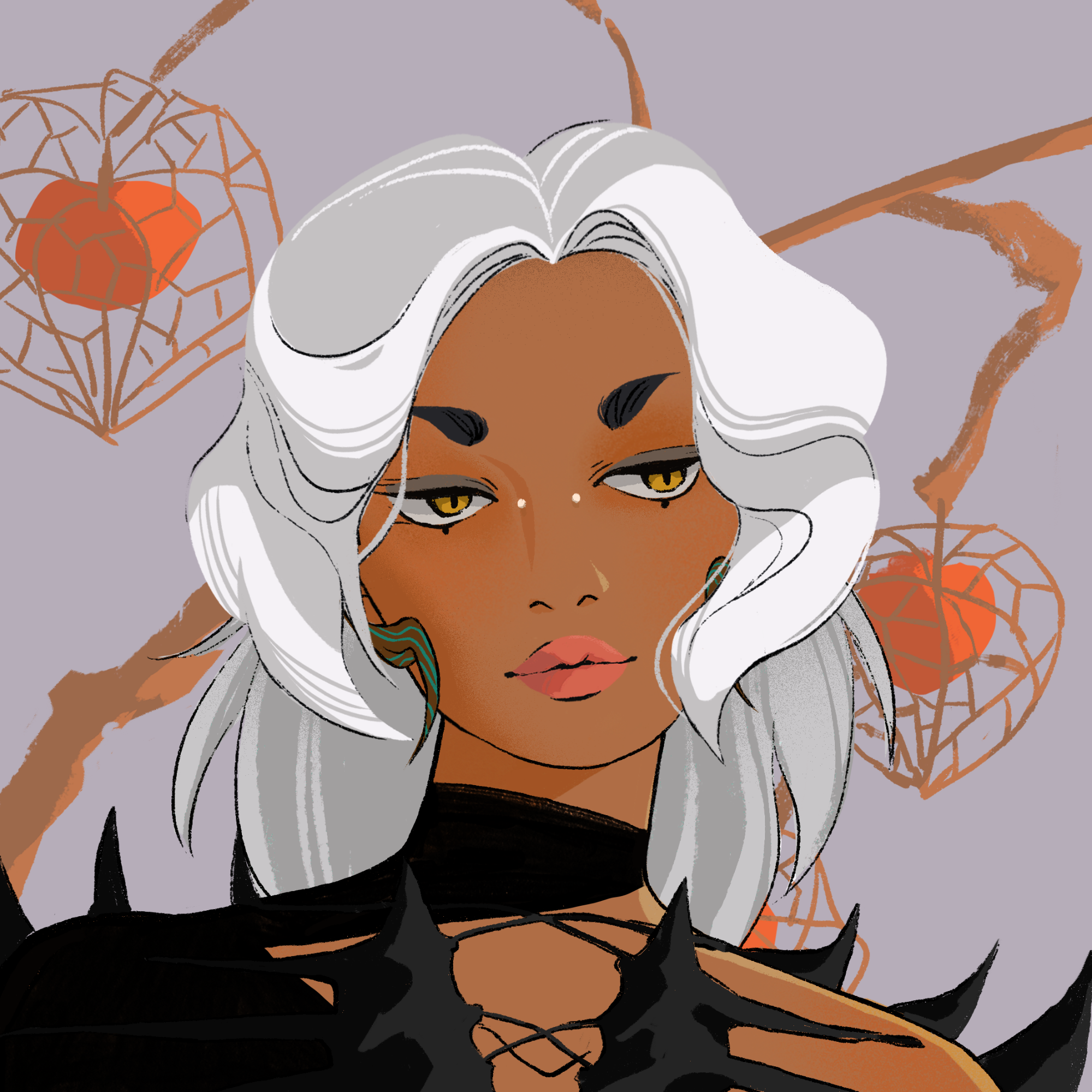 a portrait of Opala the white-hot