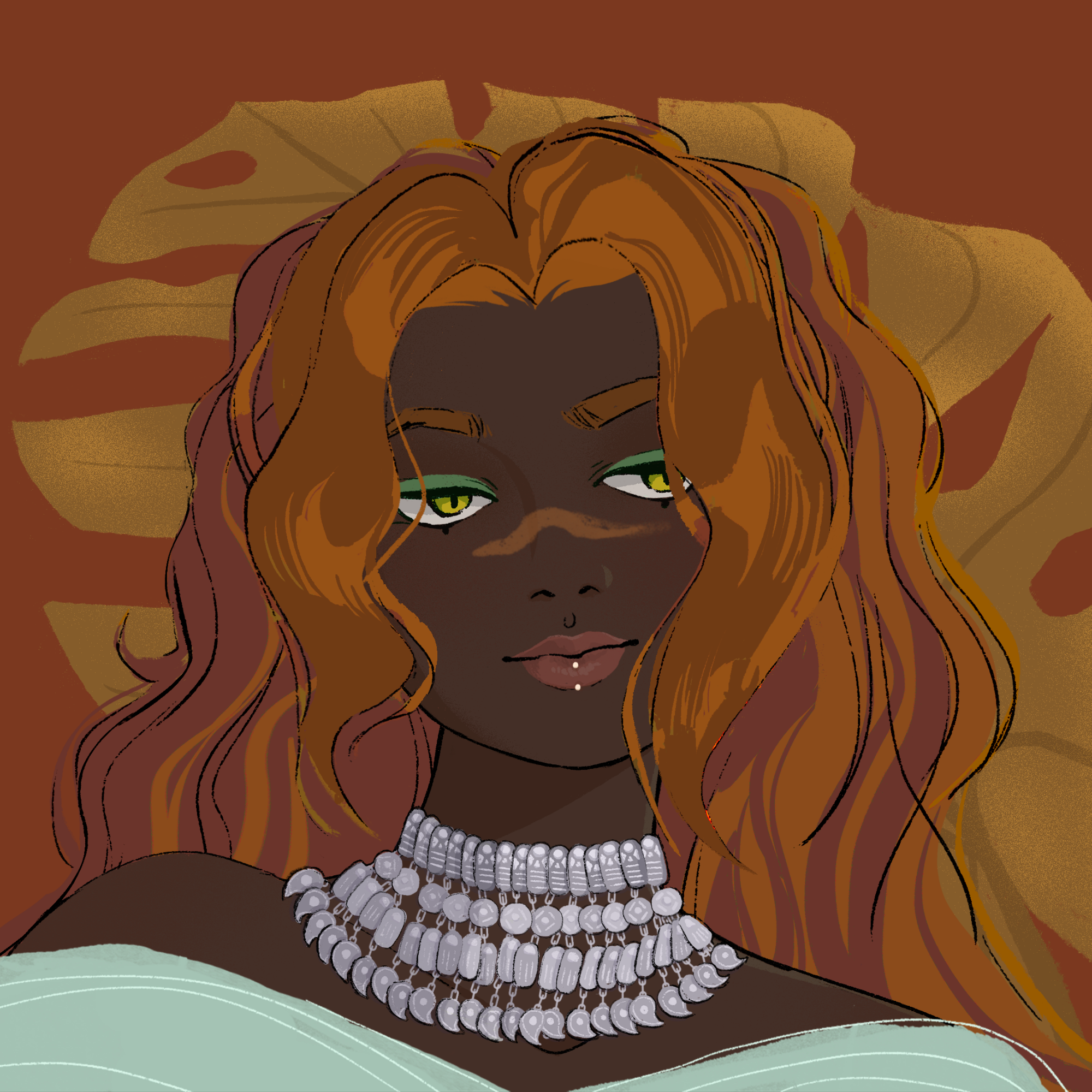 a portrait of Damask, the tinselled bustle