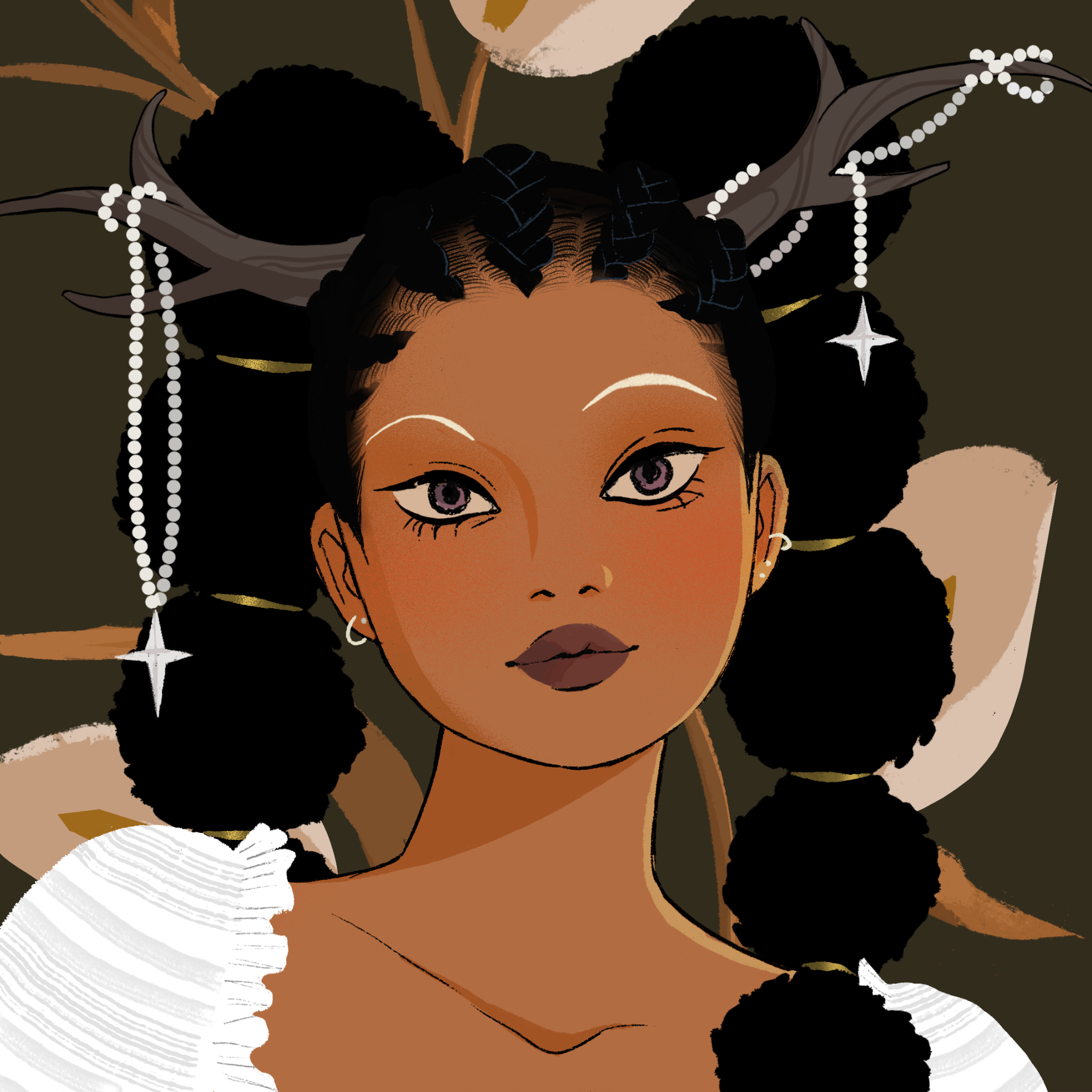 a portrait of Honey, the tangled haystack