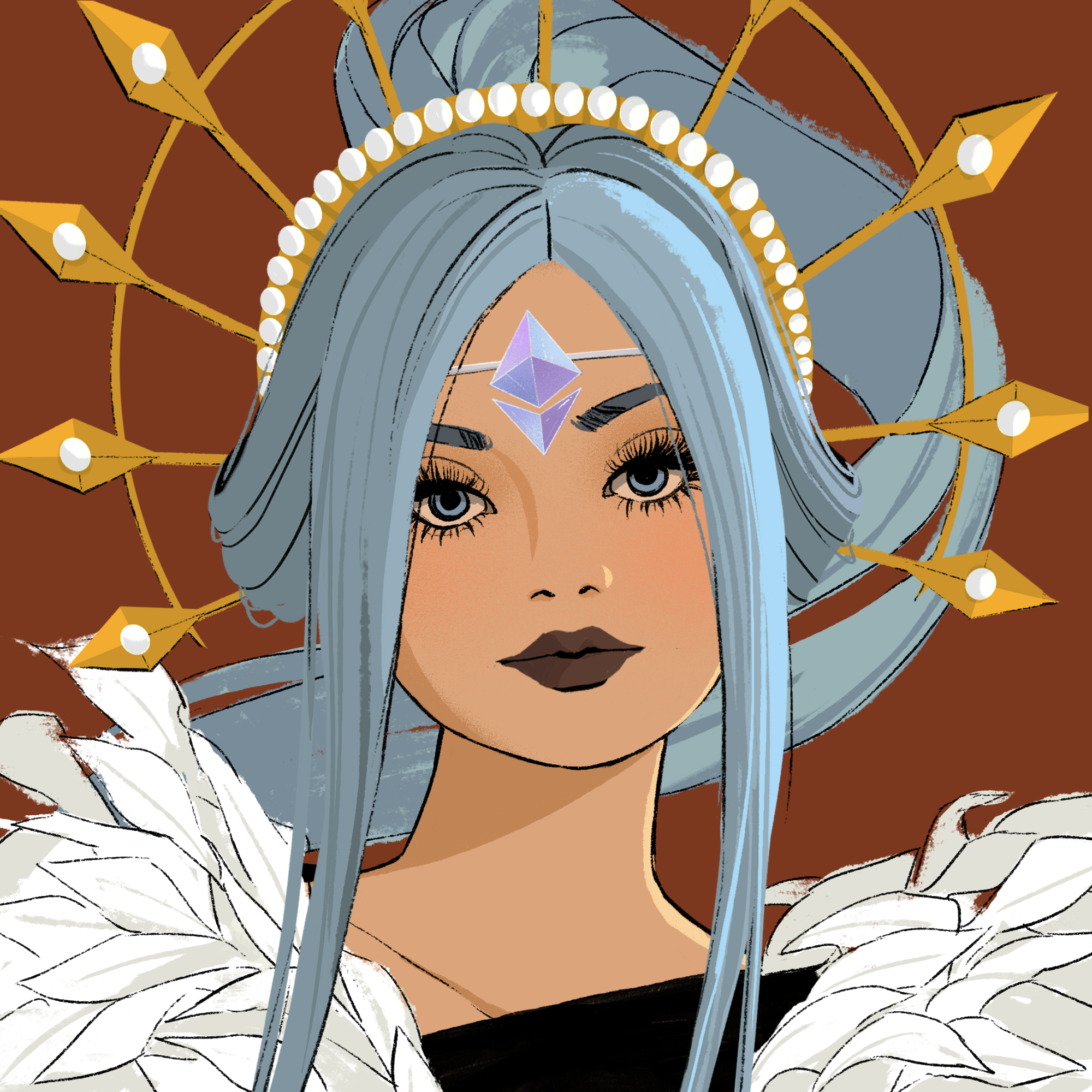 a portrait of Frangipani, the fragrant chandelier