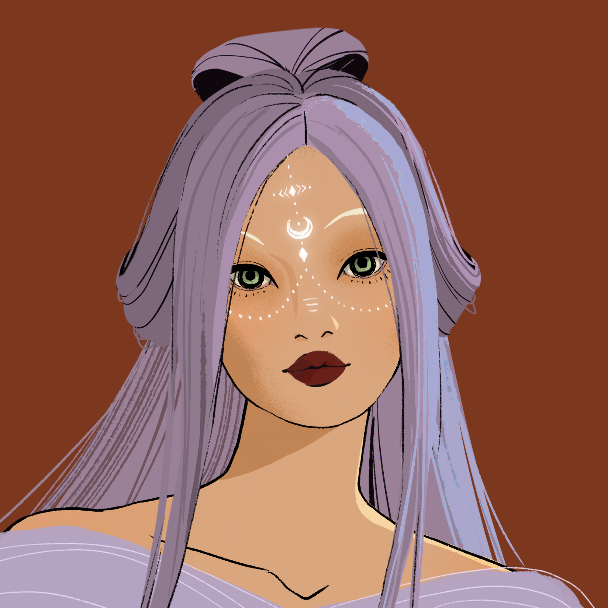 a portrait of Rhubarb, the taupe bramble