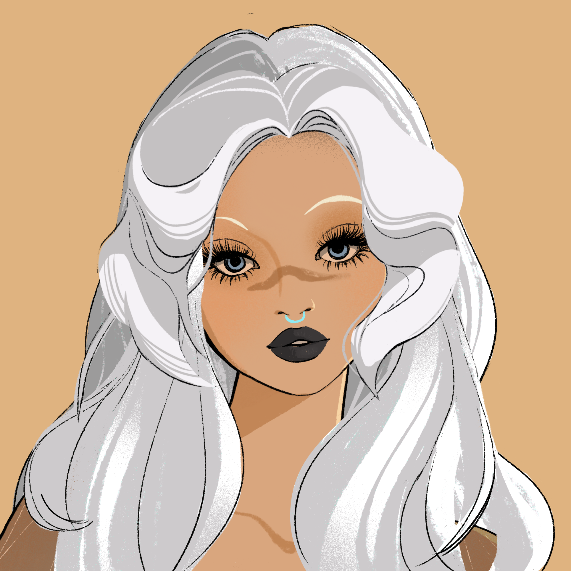 a portrait of Tiama, the cold sabre