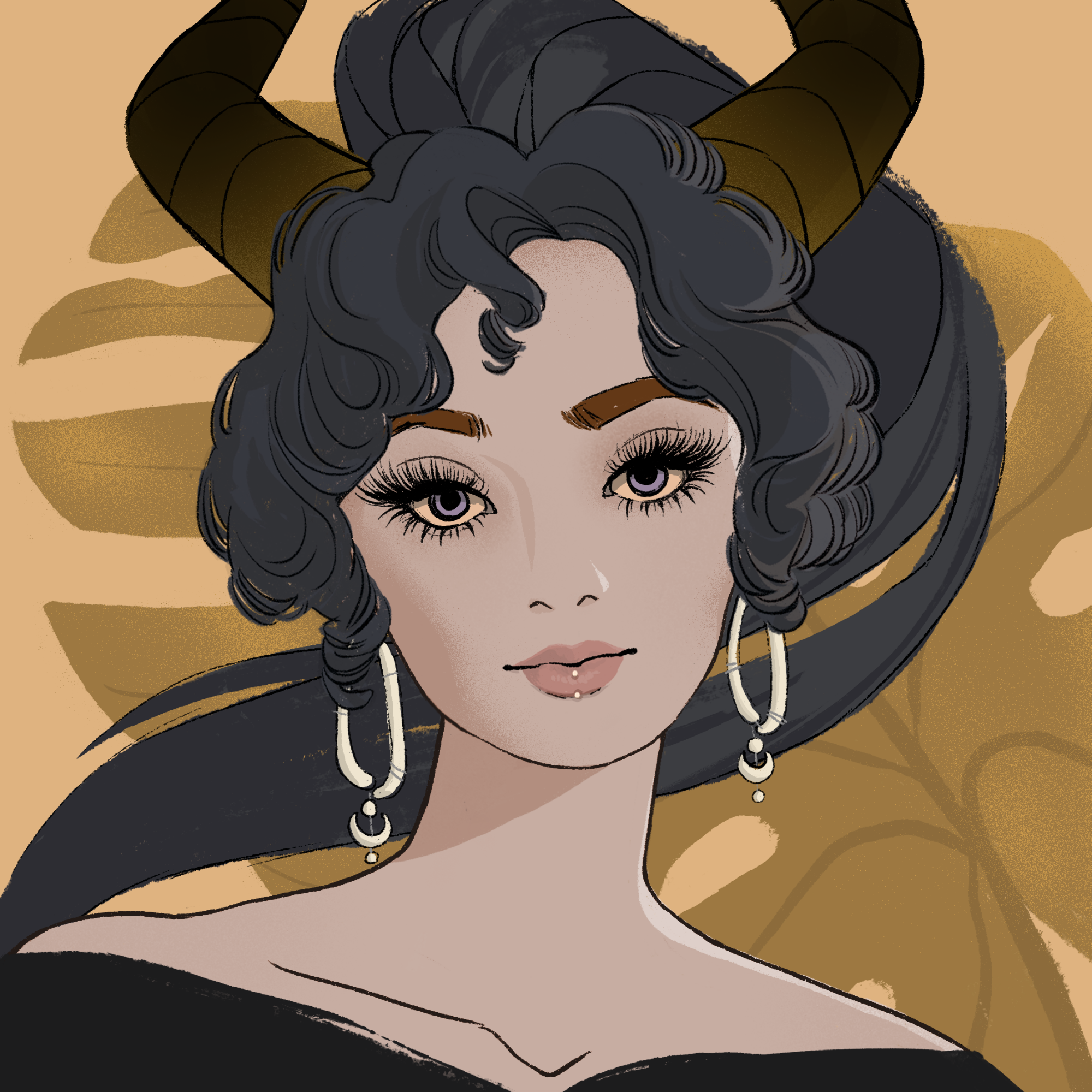 a portrait of Cobalt of the demon market