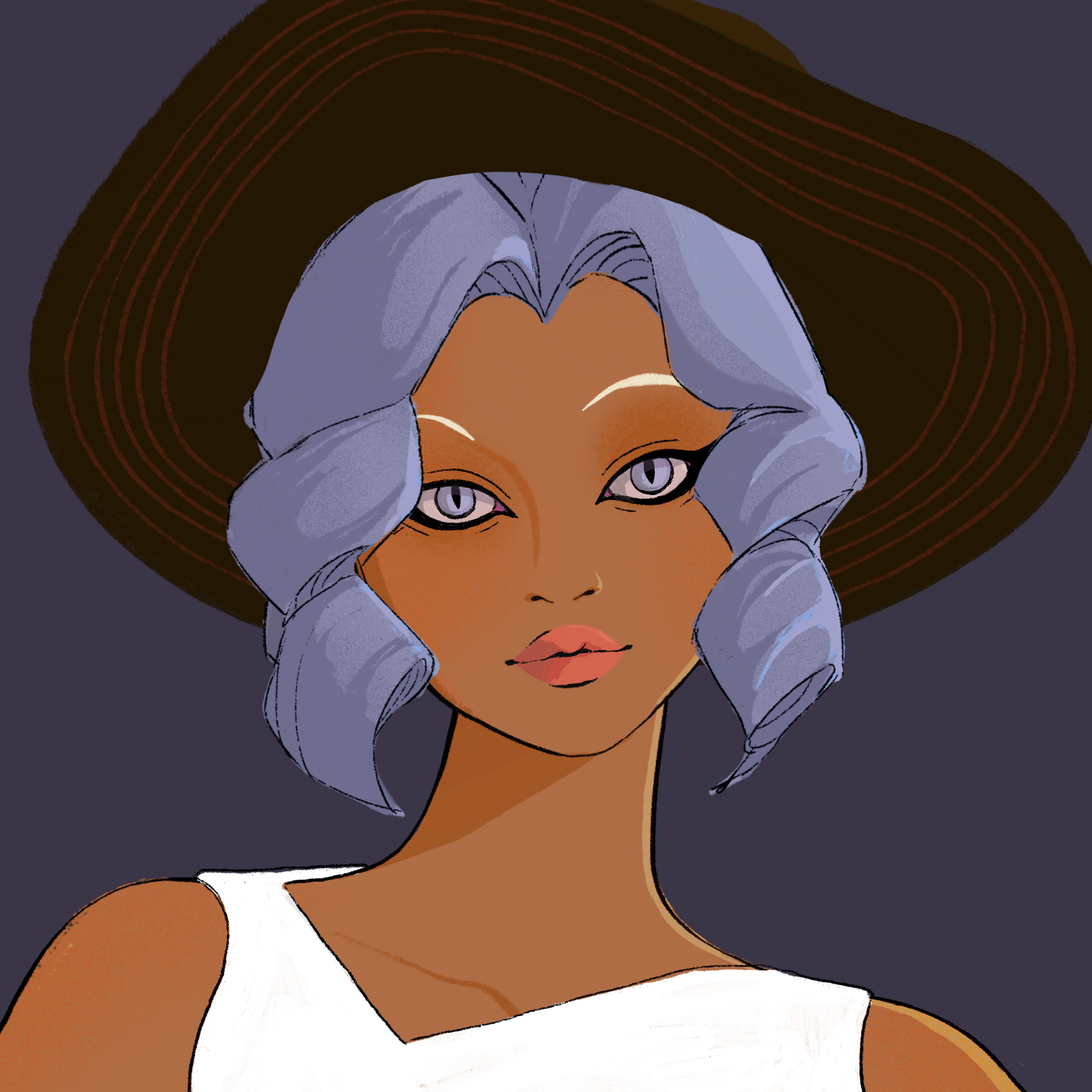 a portrait of Cassia, the cloudless enigma