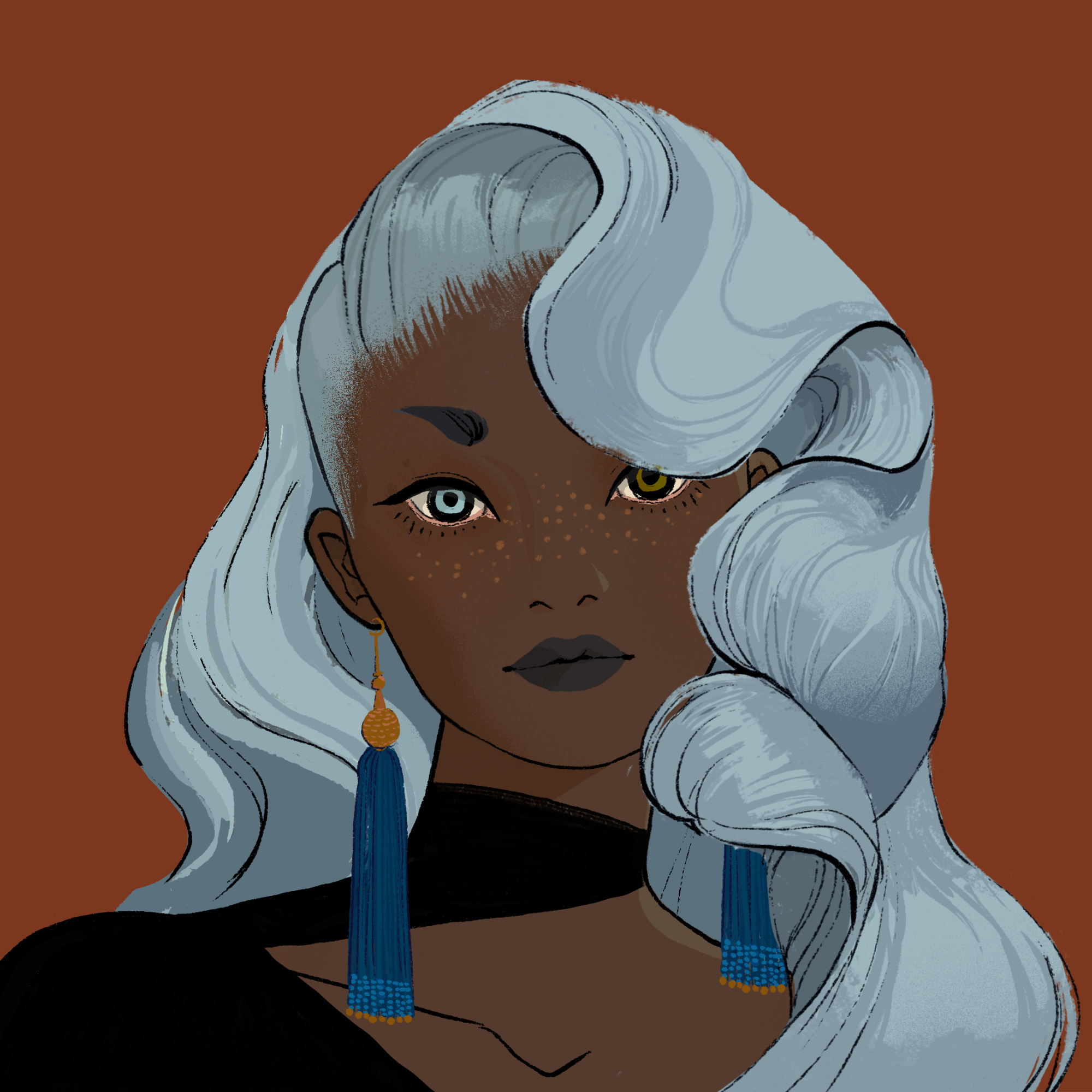 a portrait of Hedione, the glossy scarf