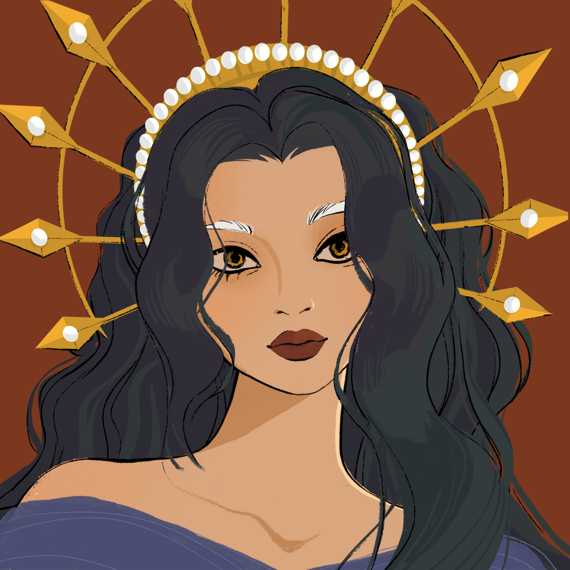 a portrait of Velvet, the golden vase