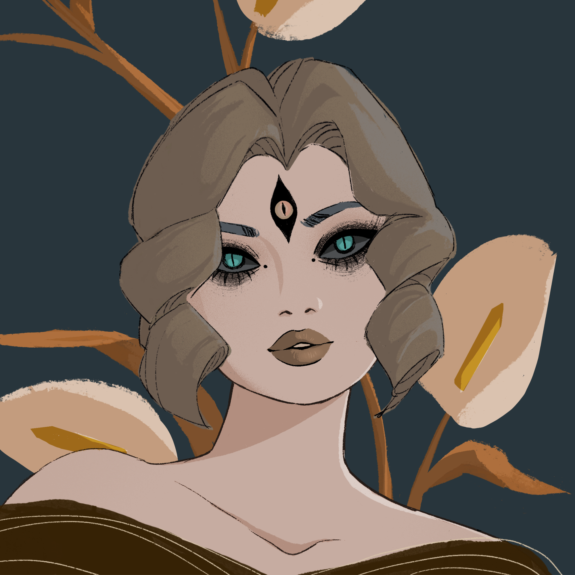 a portrait of Iris the calm