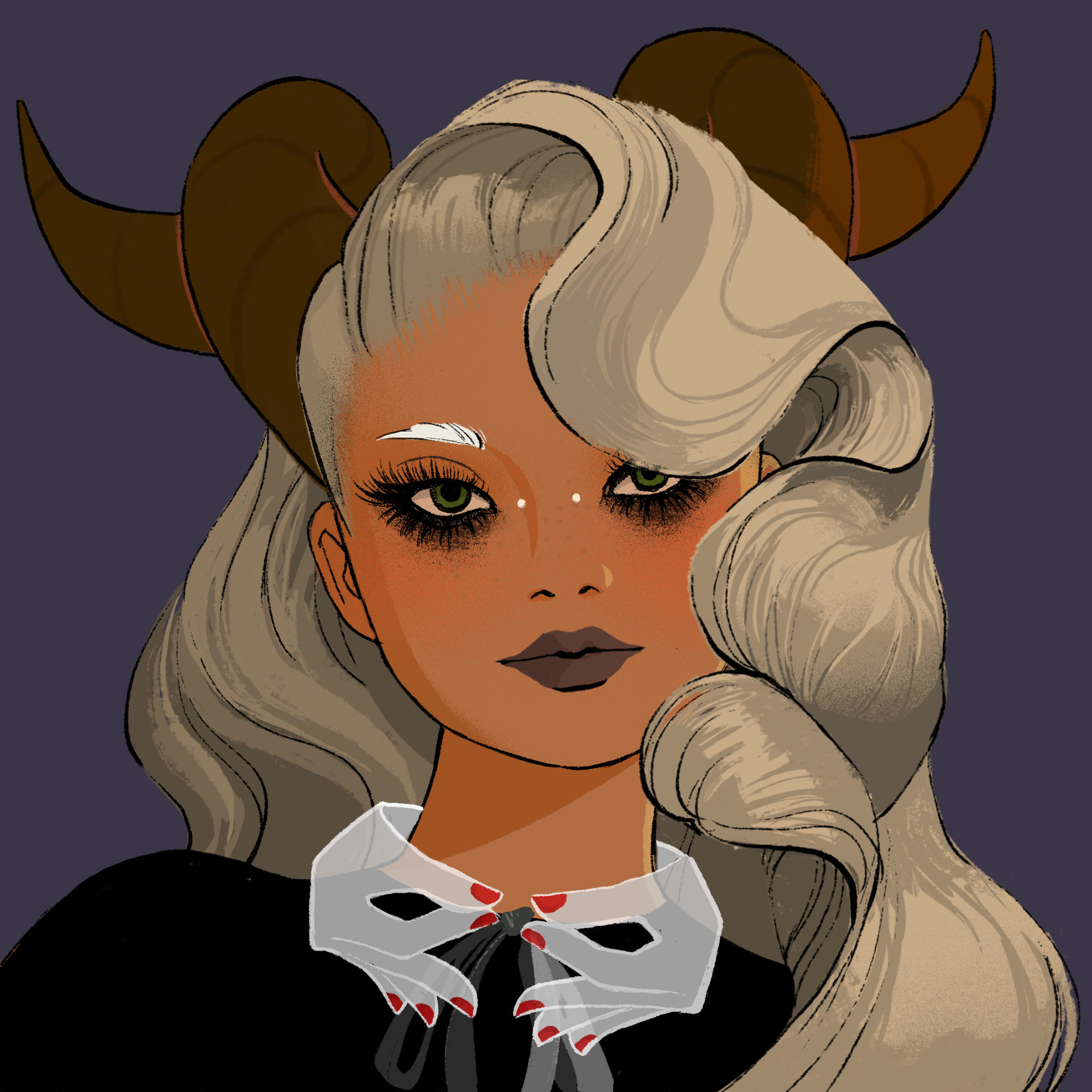 a portrait of Marri of the demon market